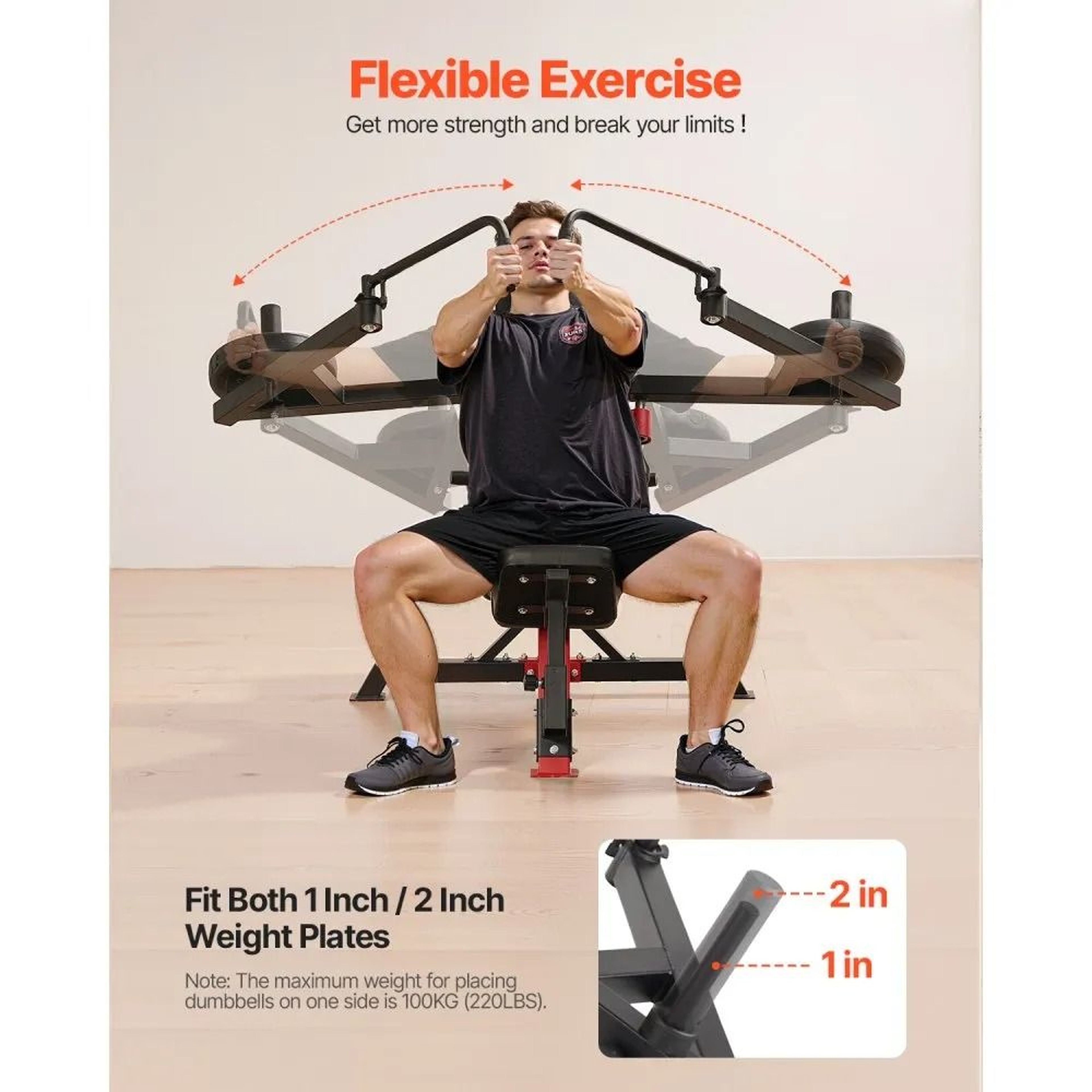 Incline Chest Fly And Rear Delt Fly Machine With Adjustable Seat 450 Lb Capacity 5