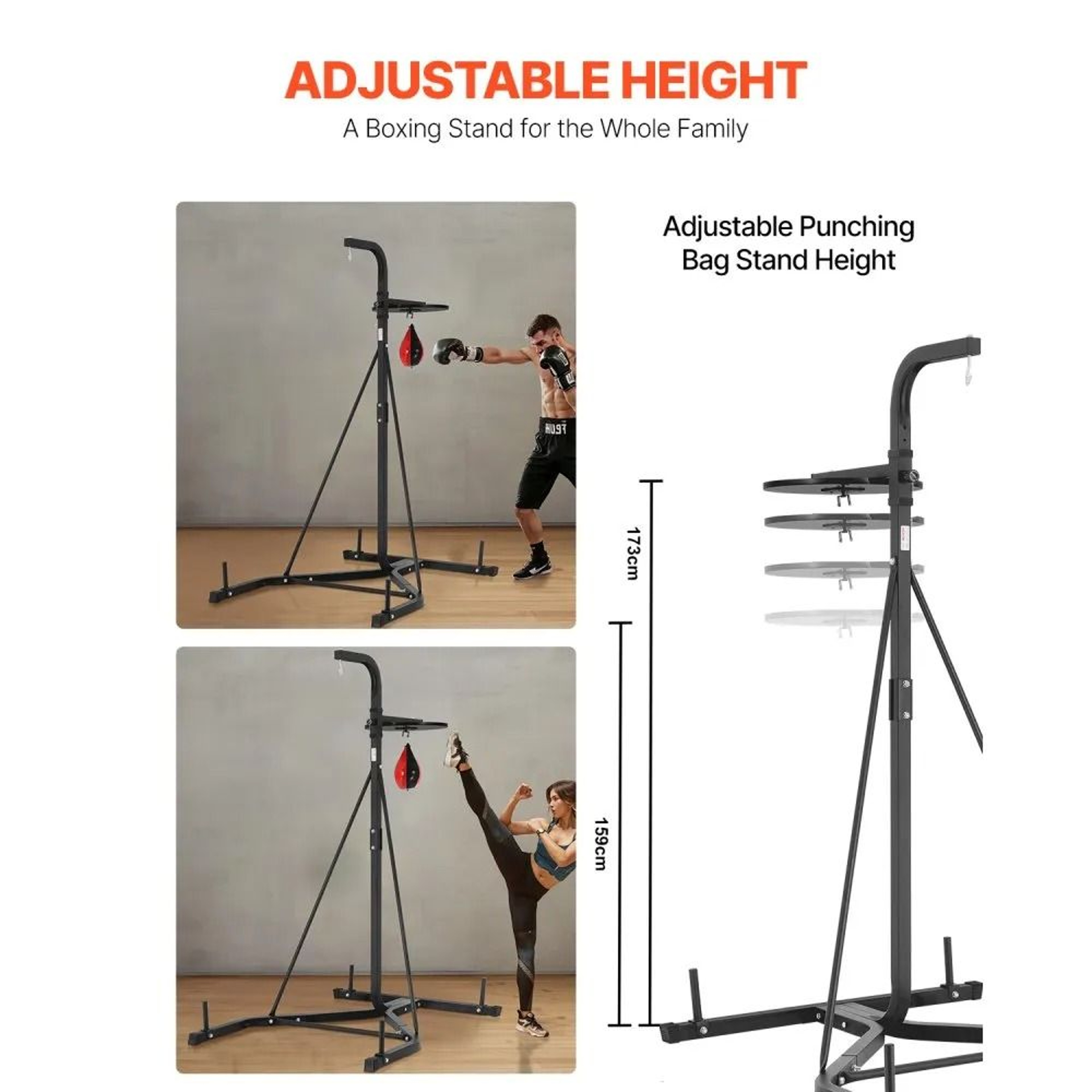 2in1 Adjustable Punching Bag Stand With Speed Bag Platform For Home Gym Training 4