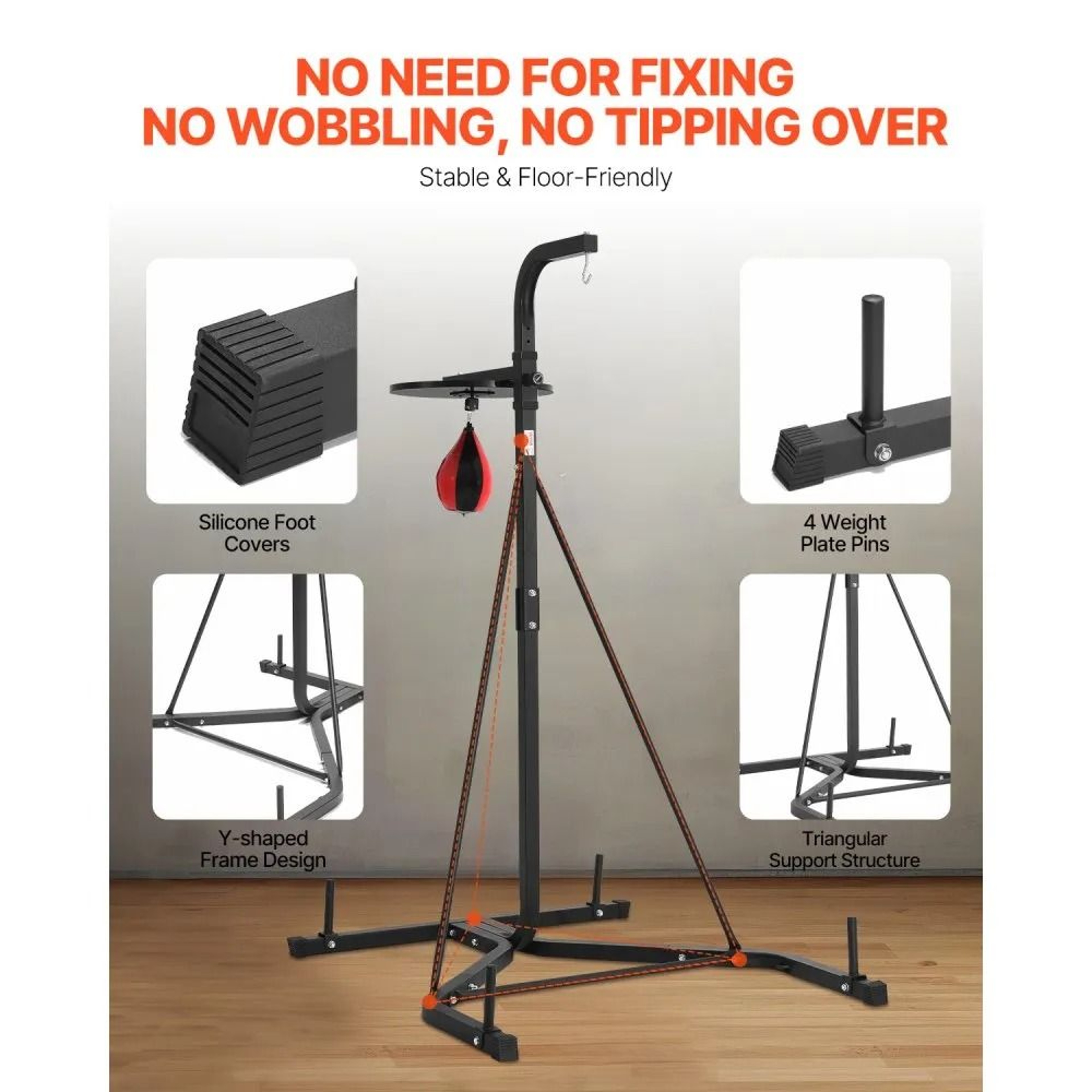 2in1 Adjustable Punching Bag Stand With Speed Bag Platform For Home Gym Training 3