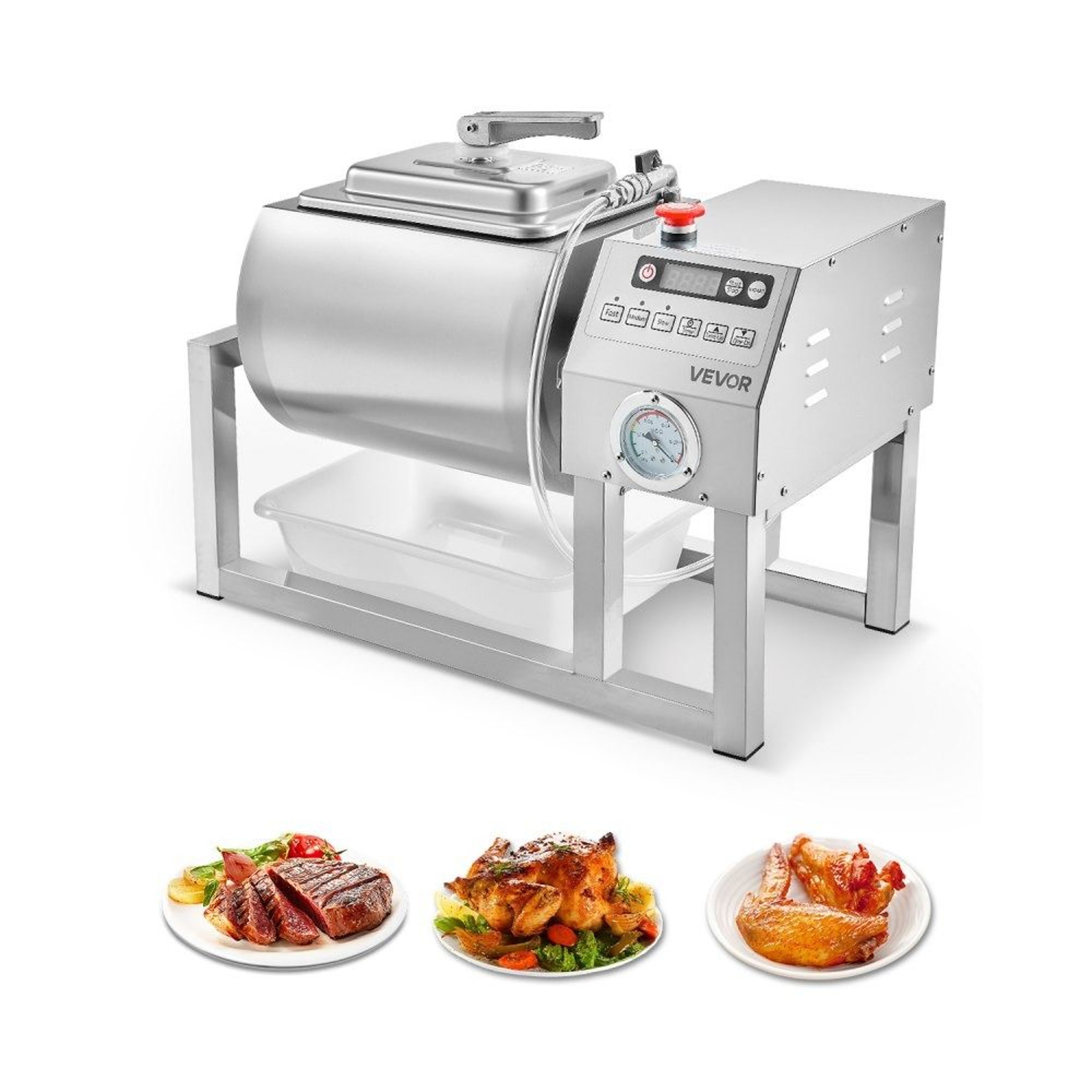 Commercial Meat Tumbler Marinator With 528 Gallon Vacuum Drum And 3 Speeds 0