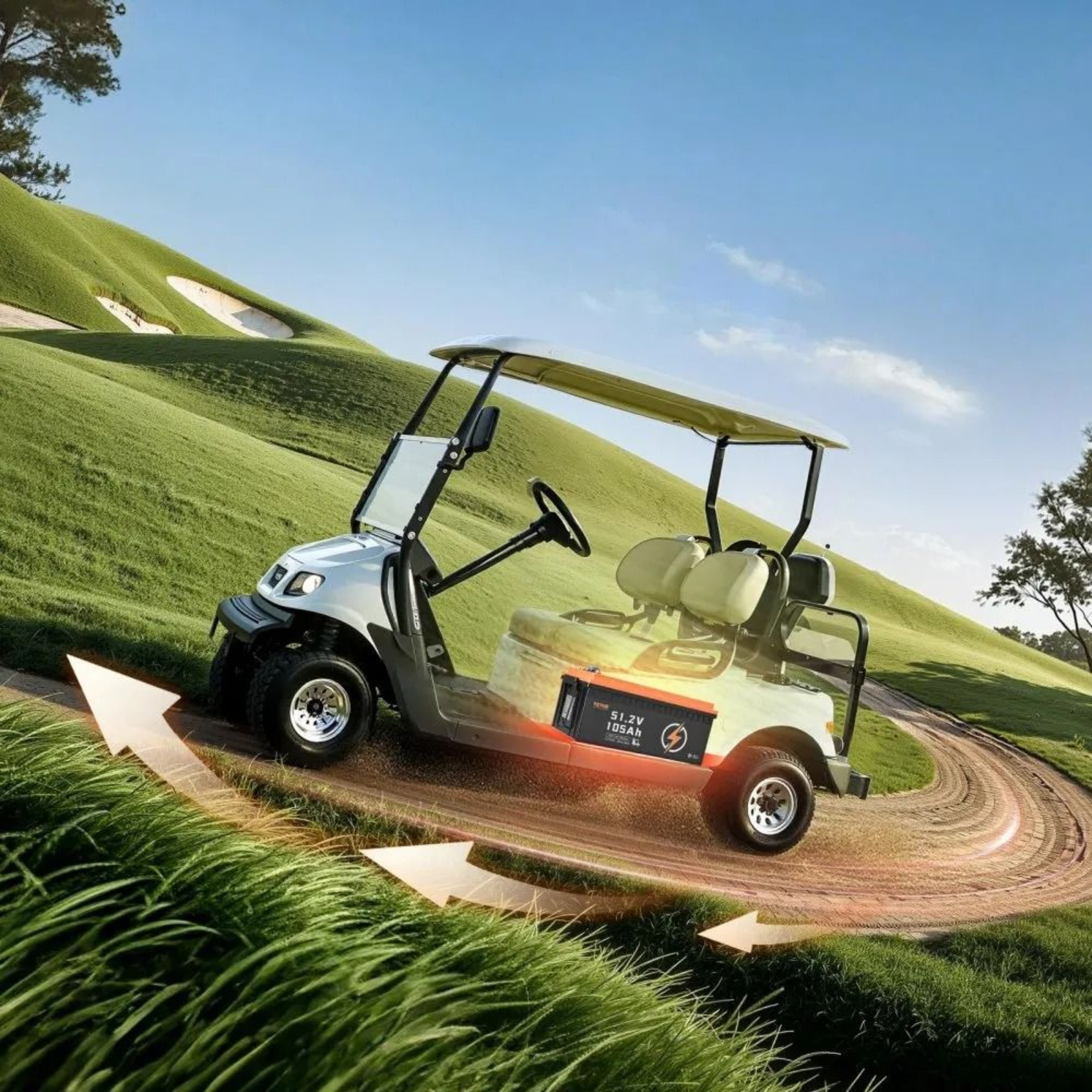 48V 105Ah LiFePO4 Golf Cart Lithium Battery With 200A BMS And LCD Monitor 6