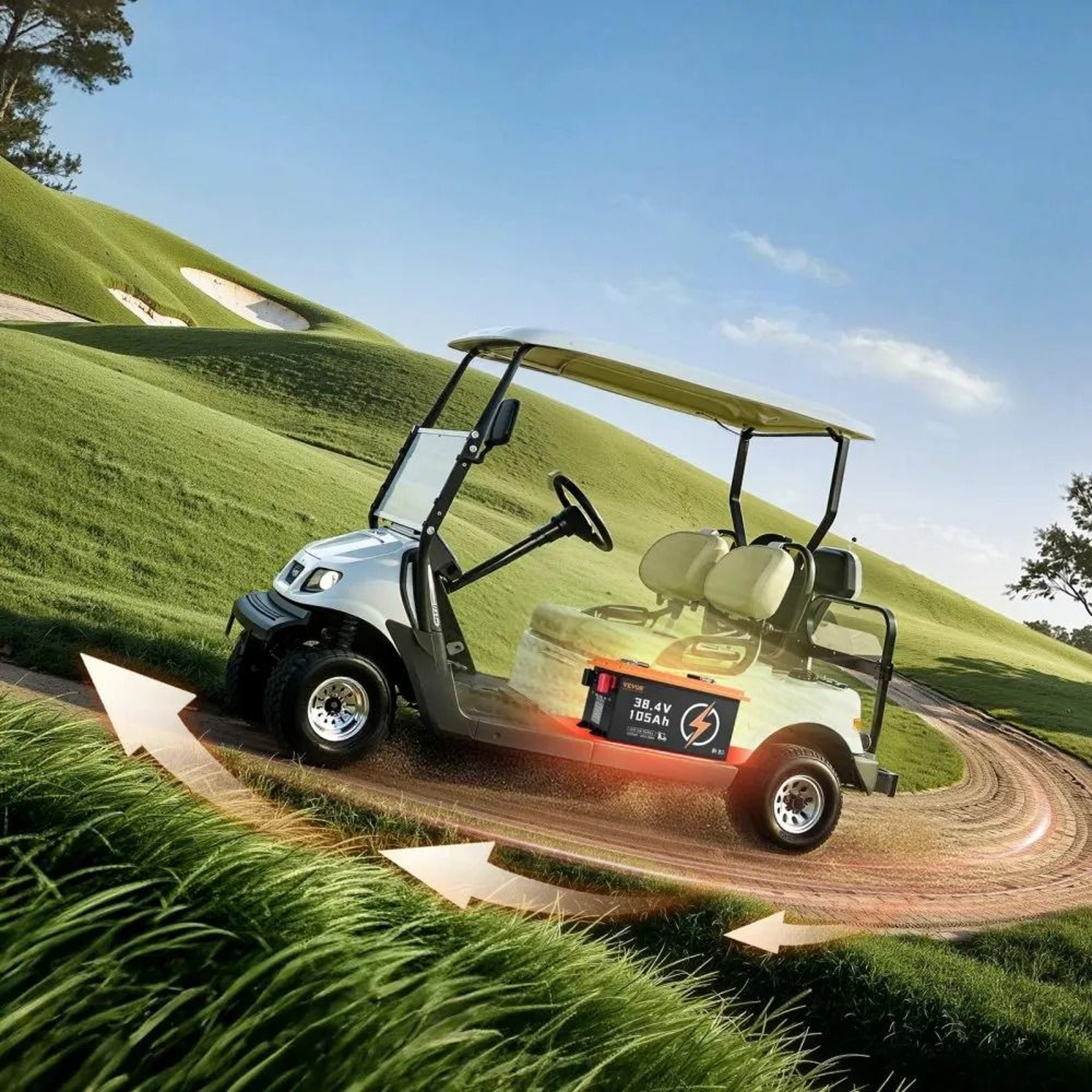 36V 105Ah LiFePO4 Golf Cart Lithium Battery With 200A BMS And Touchscreen Monitor 6