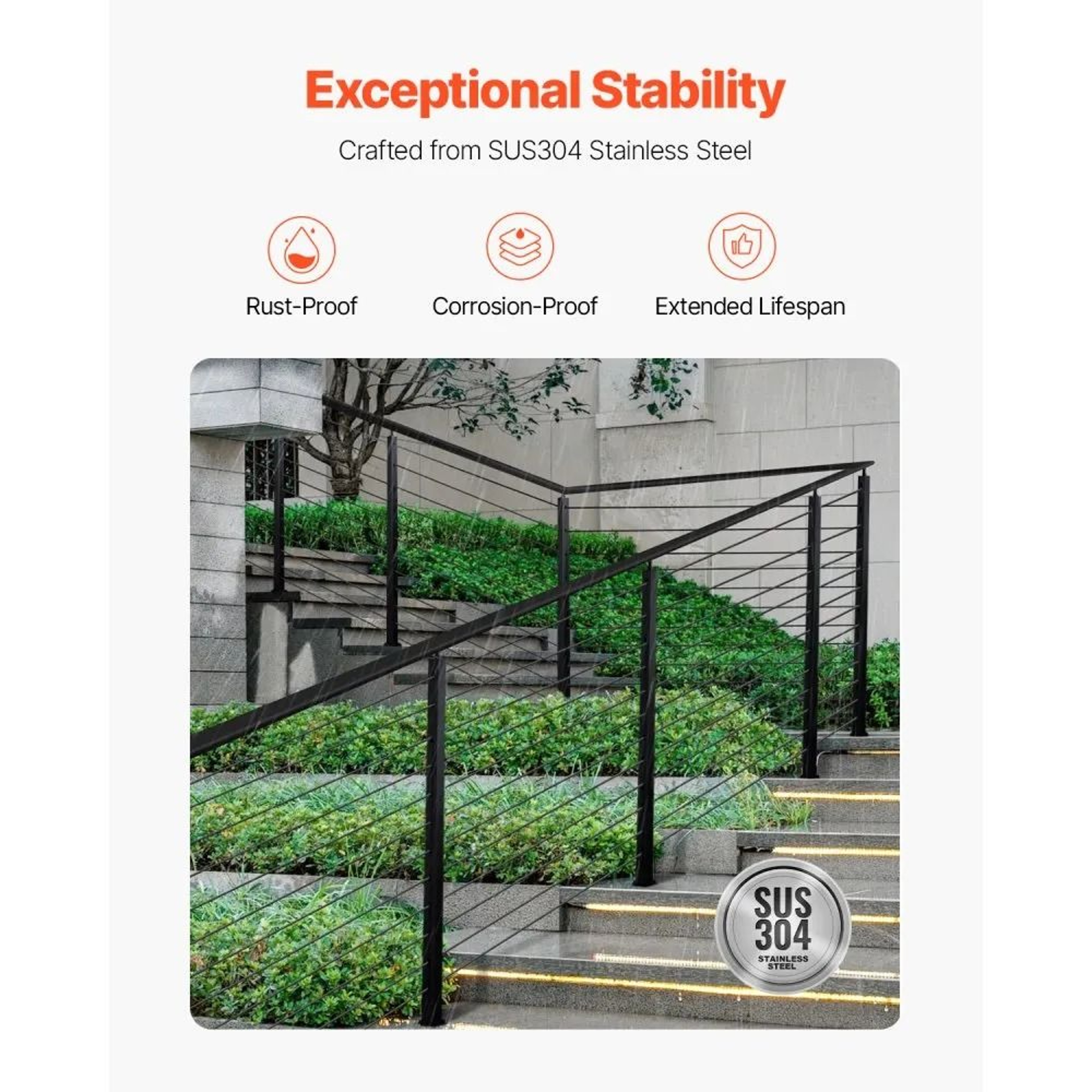Stainless Steel Cable Railing Post With 30 Angled Holes And Brackets 2