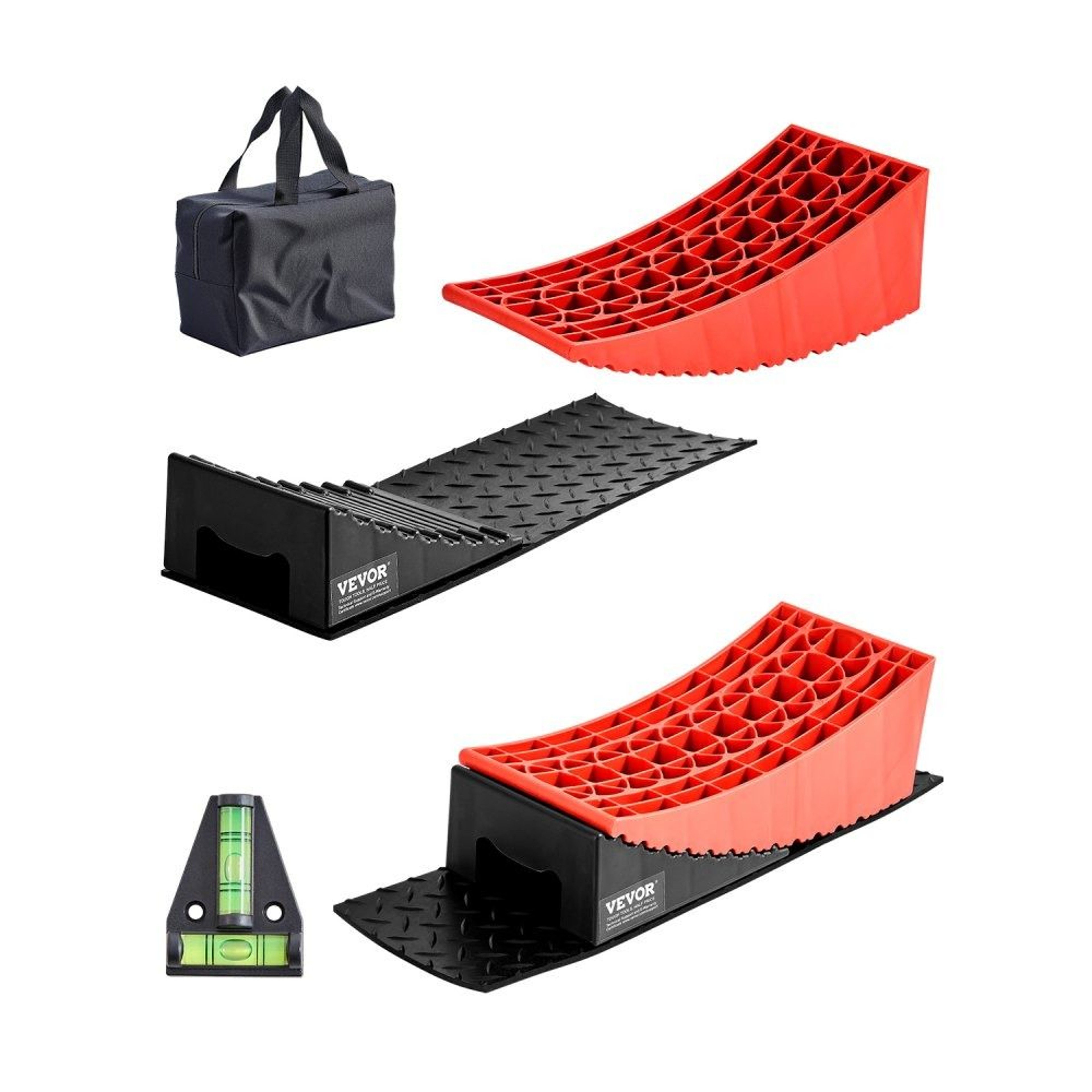 RV Camper Leveling Blocks 2Piece Heavy Duty Curved Leveler Kit With AntiSlip Mats 0