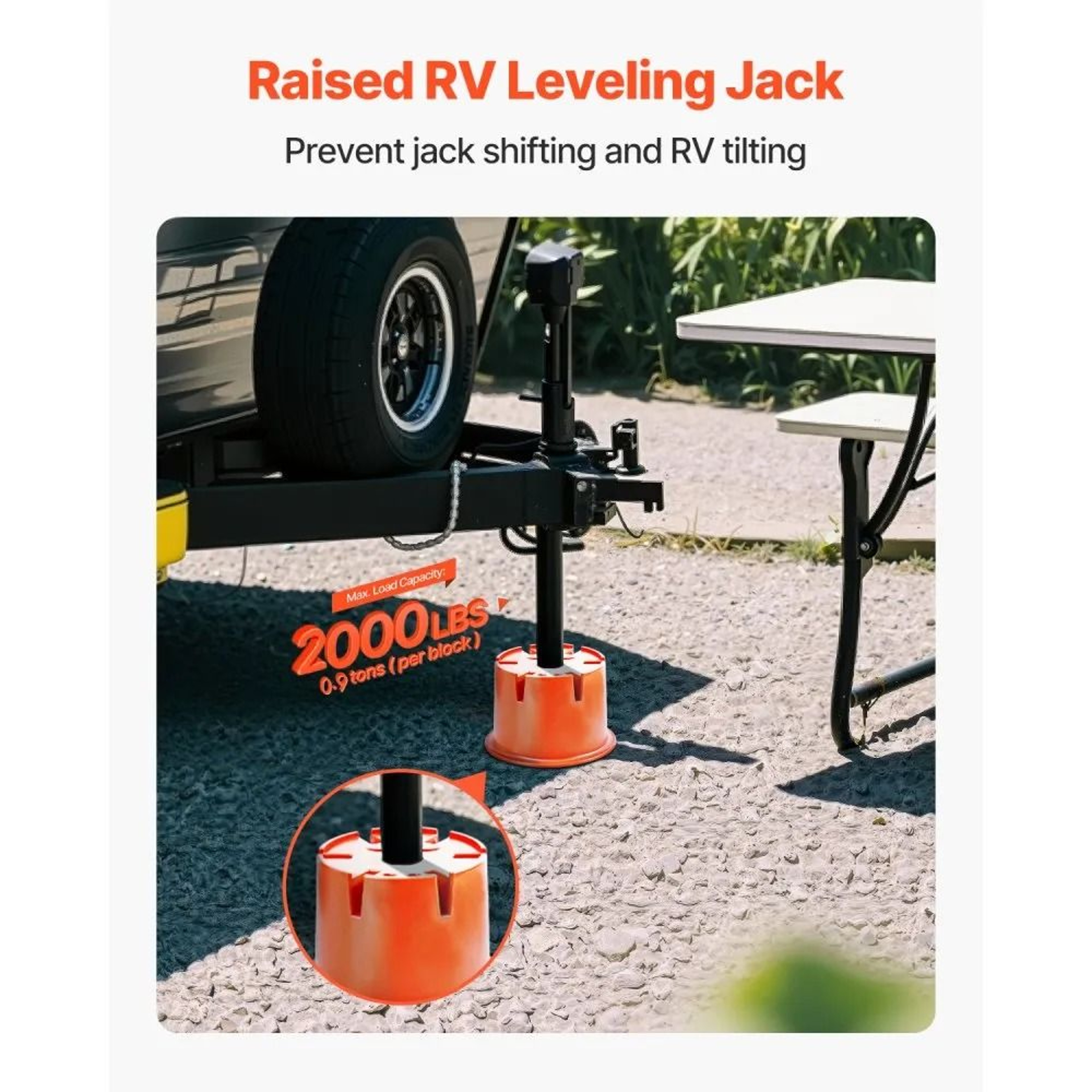 Trailer Jack Blocks 8 Inch RV Leveling Kit With 2000 Lb Capacity 8 Piece Set 2