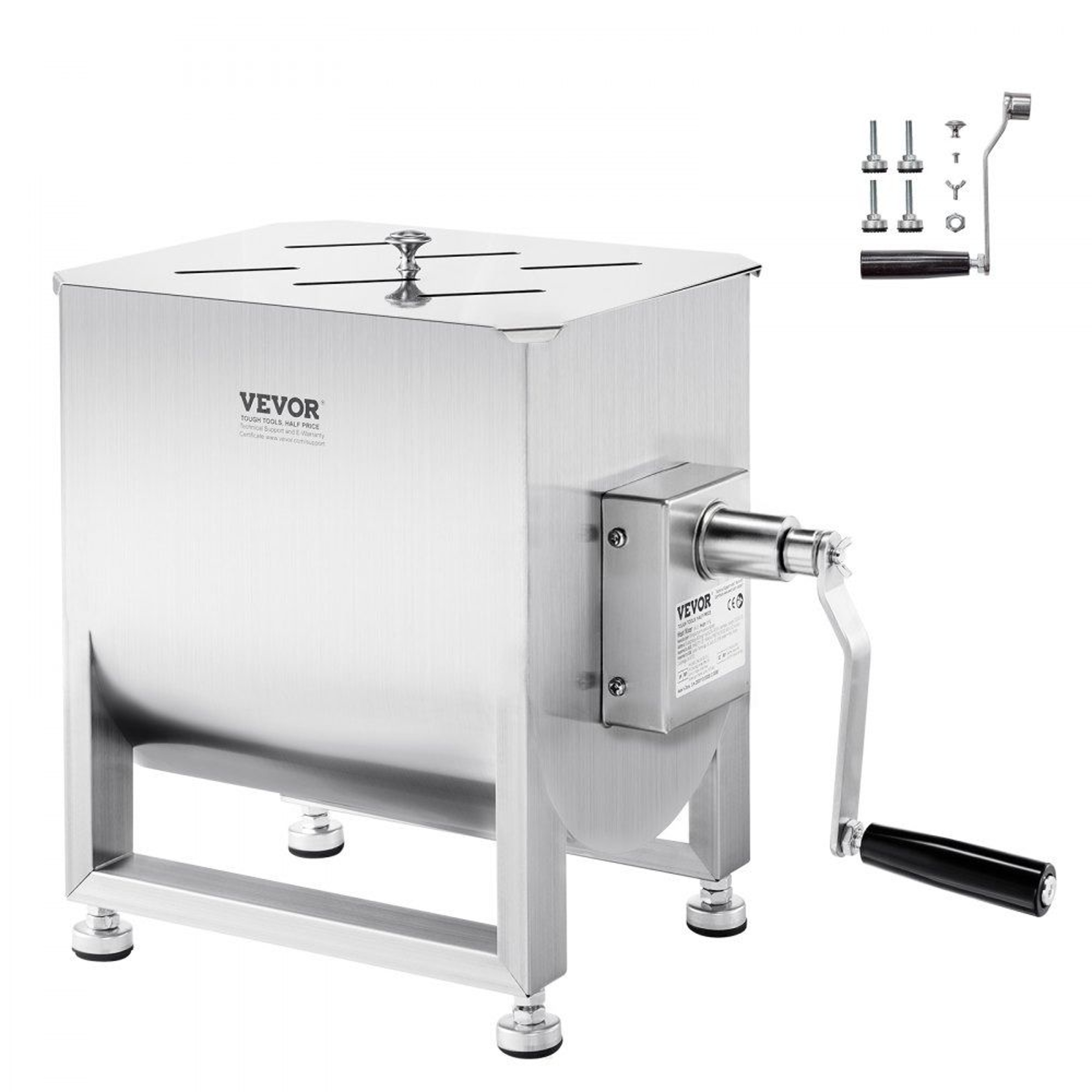 Manual Meat Mixer With 20L Stainless Steel Tank And 30 Lb Mixing Capacity 0