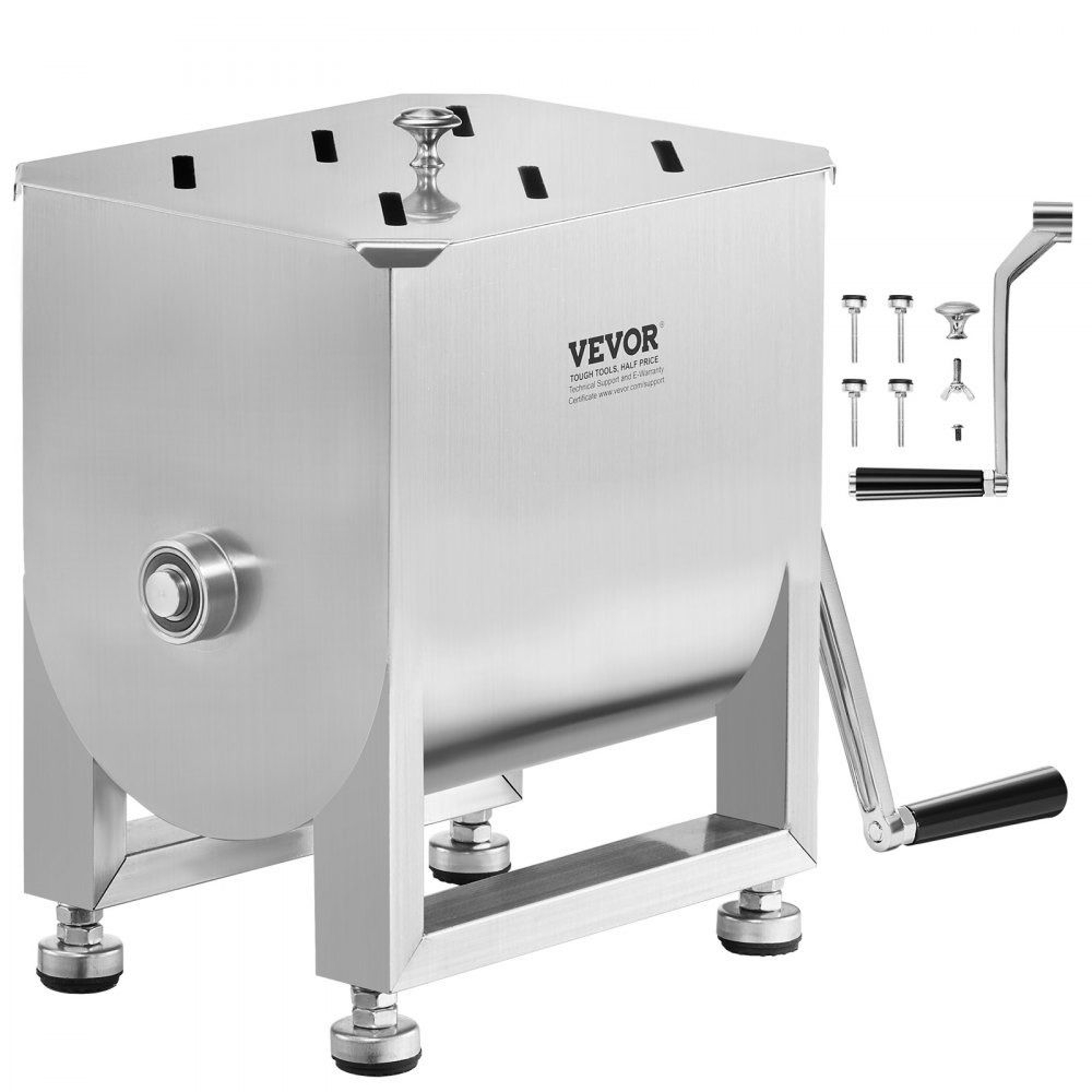 Manual Stainless Steel Meat Mixer With Hand Crank And 15 Lb Mixing Capacity 0