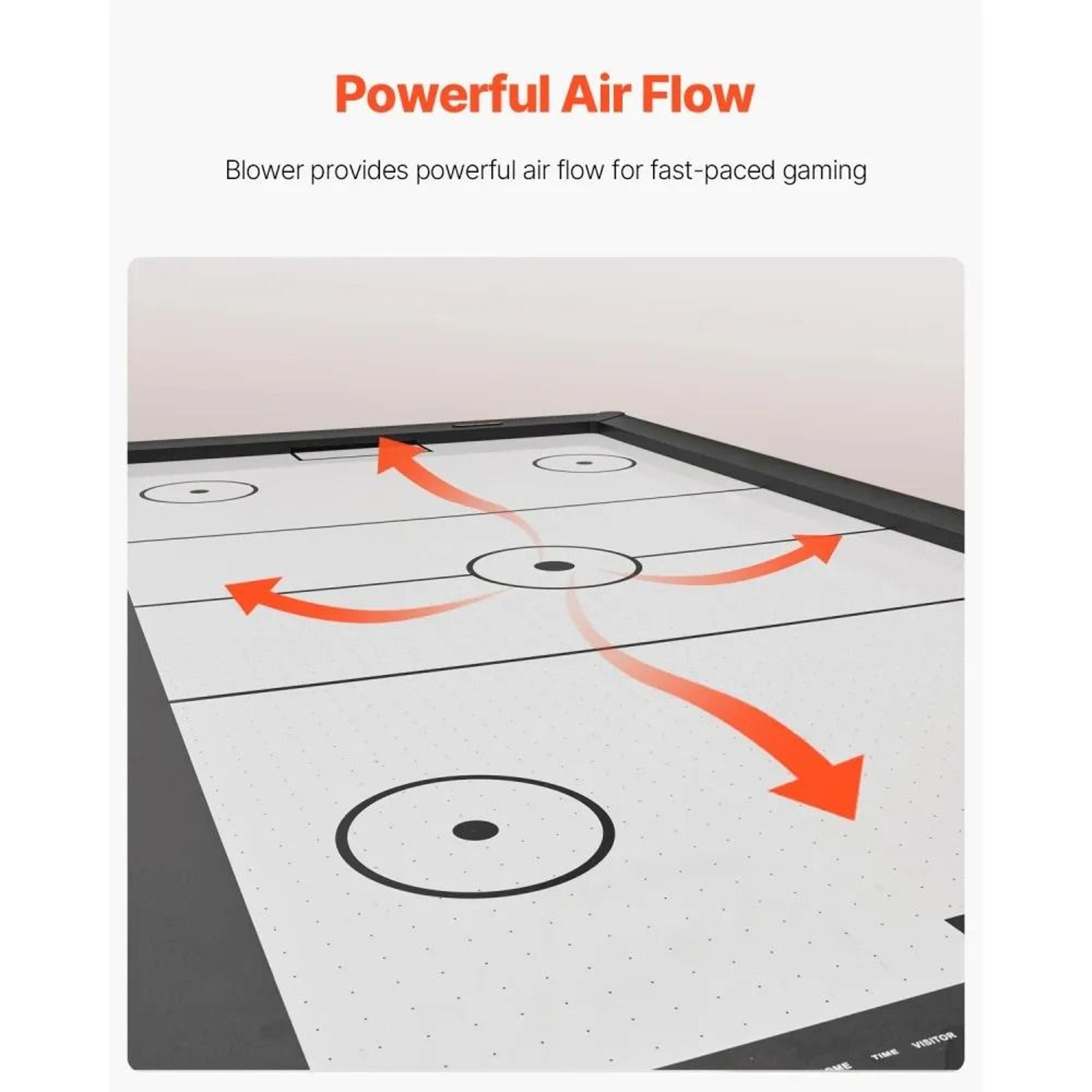 84Inch Air Hockey Table With Electronic Scorer And Rustic Wood Design 1