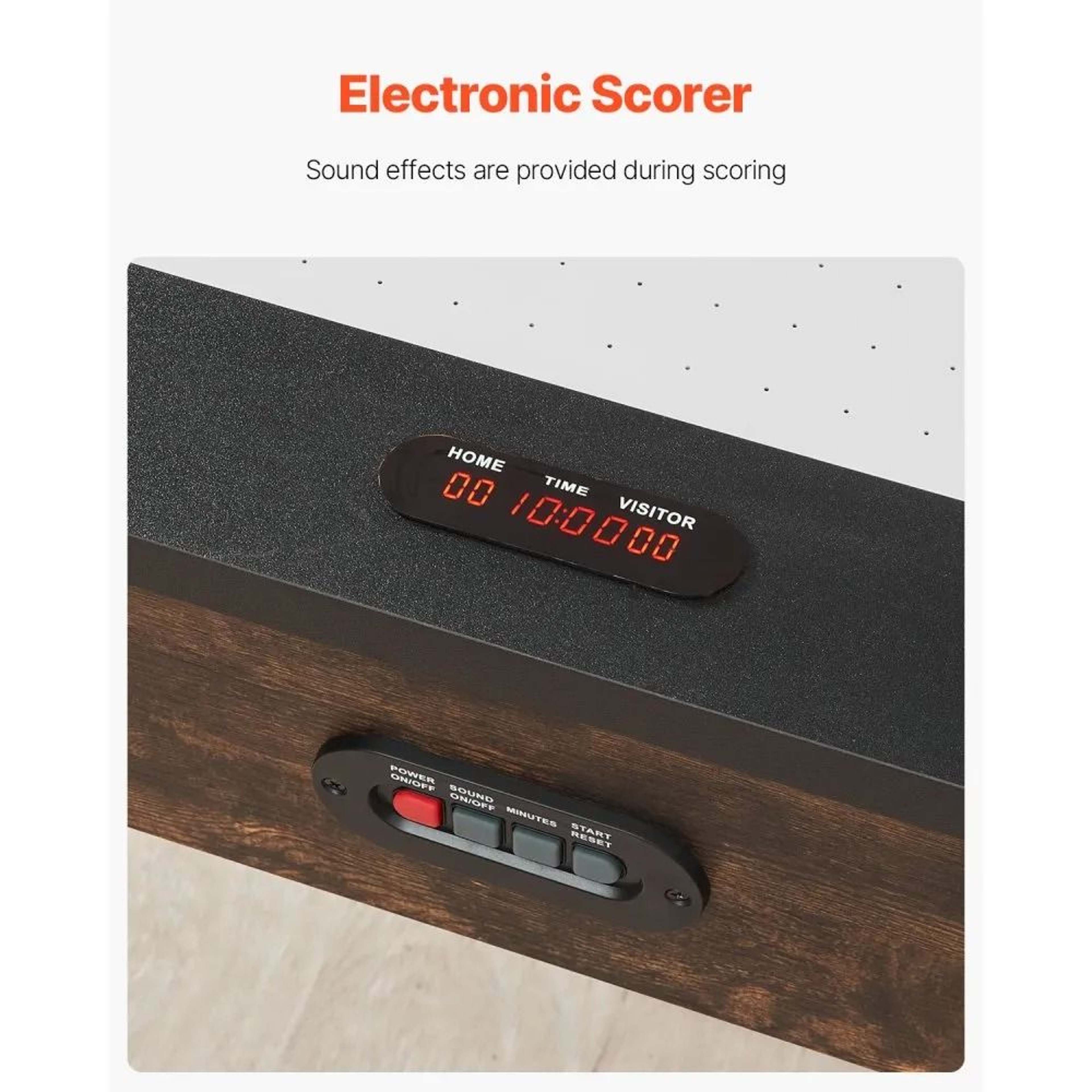 84Inch Air Hockey Table With Electronic Scorer And Rustic Wood Design 2