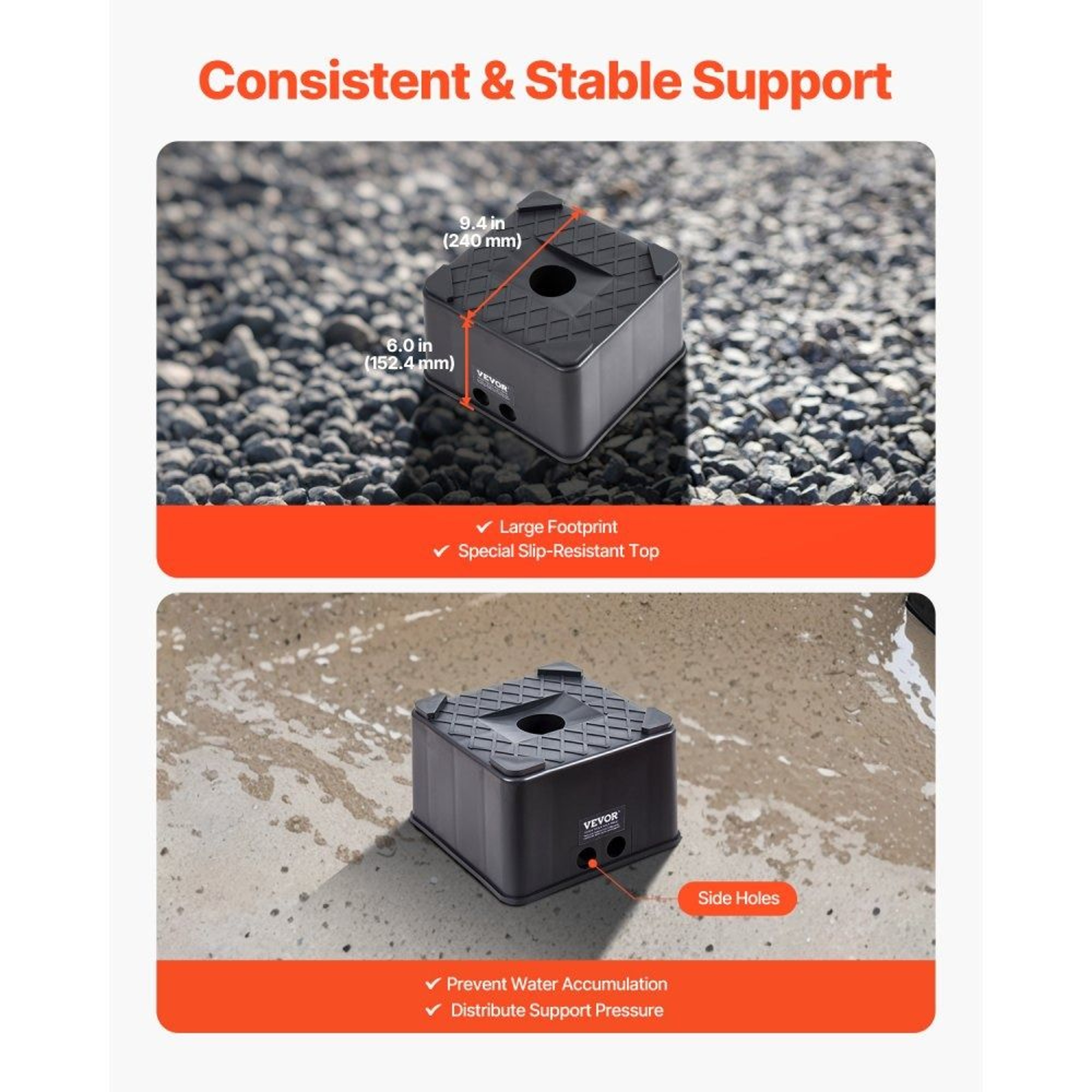 Heavy Duty RV Trailer Jack Blocks 6Inch Leveling Supports 6000 Lbs Capacity 2Pack 5