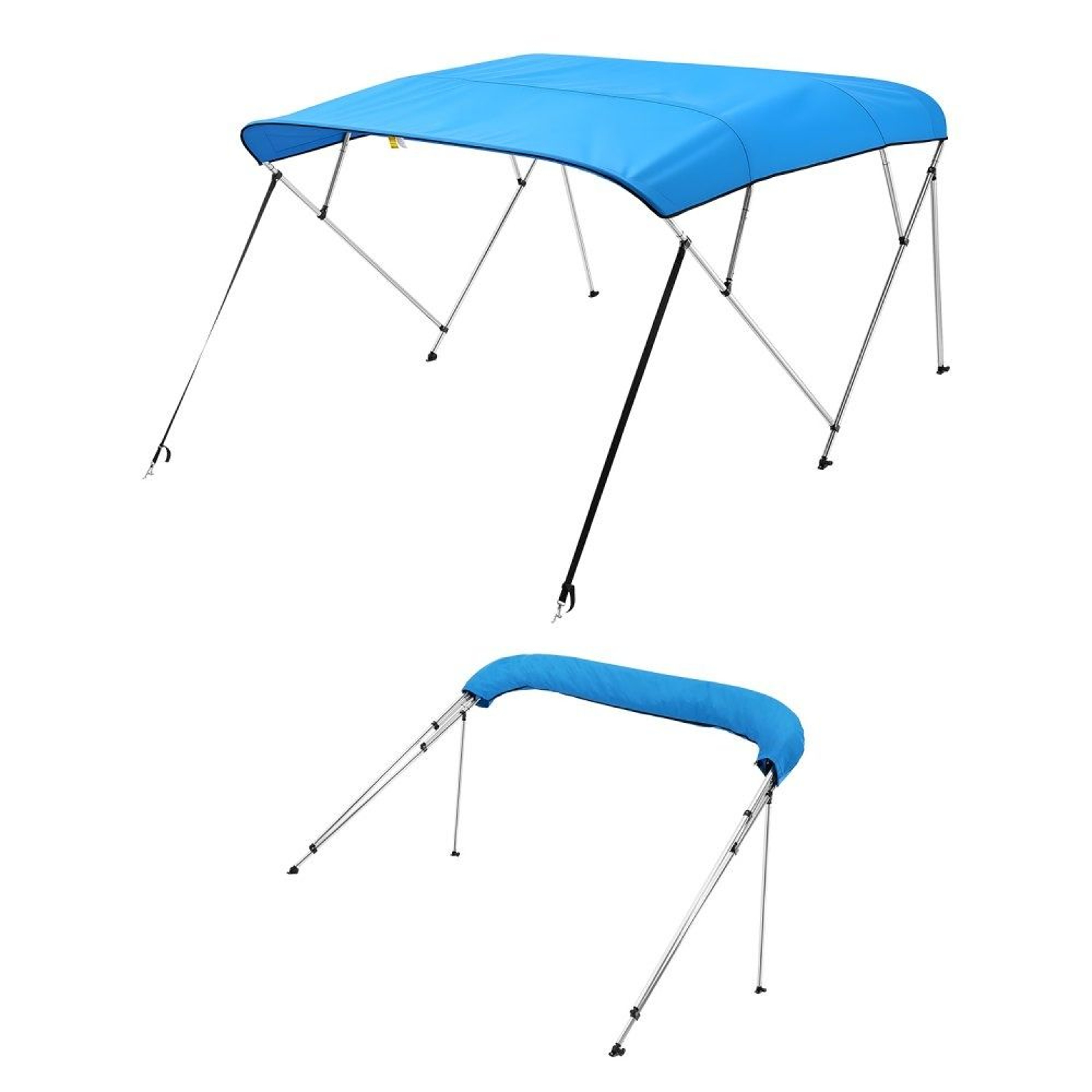 4 Bow Boat Bimini Top With 600D Waterproof Canopy And Aluminum Frame Pacific Blue 0
