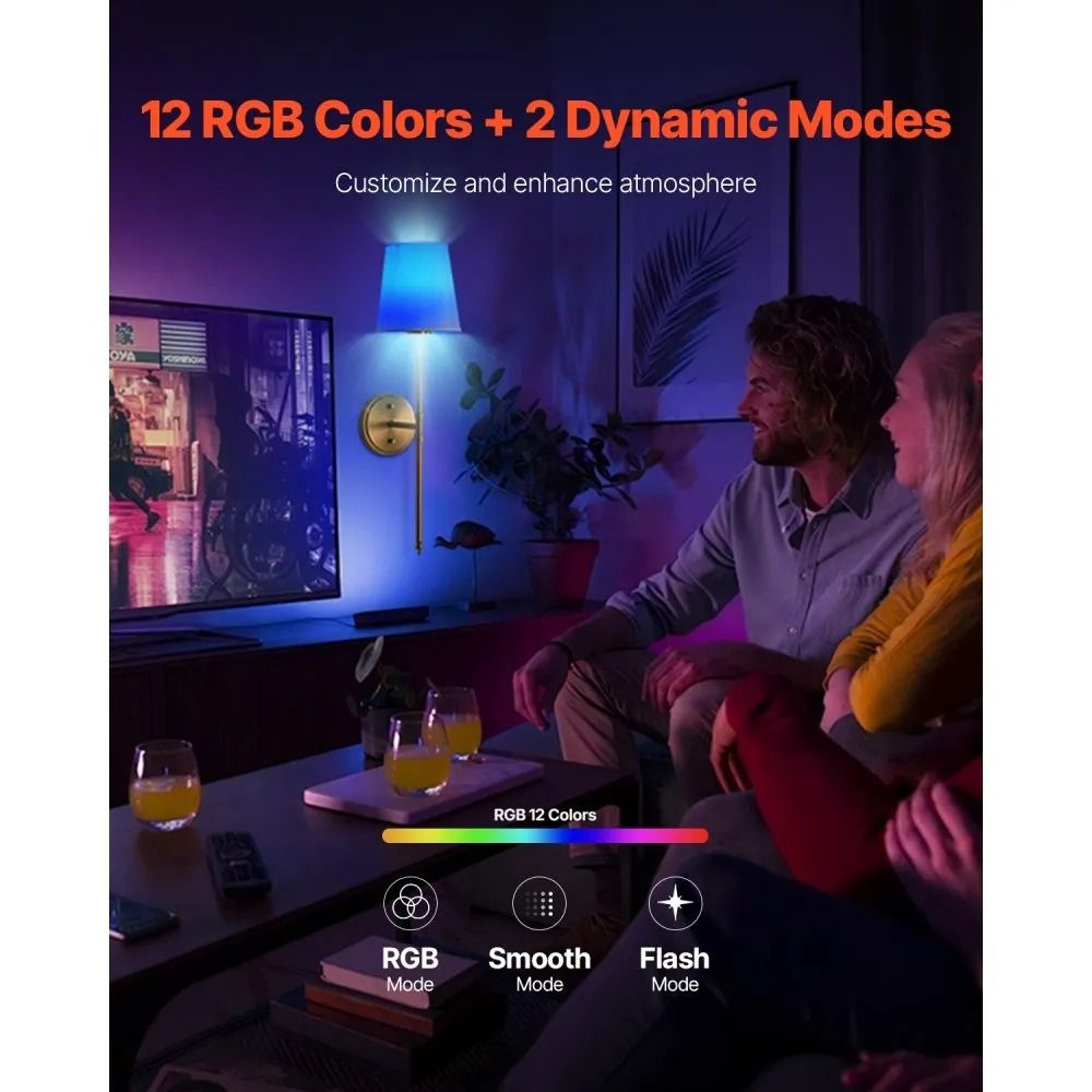 Battery Operated Wall Sconce Set Of 2 With Rechargeable RGB Lights And Remote Control 1