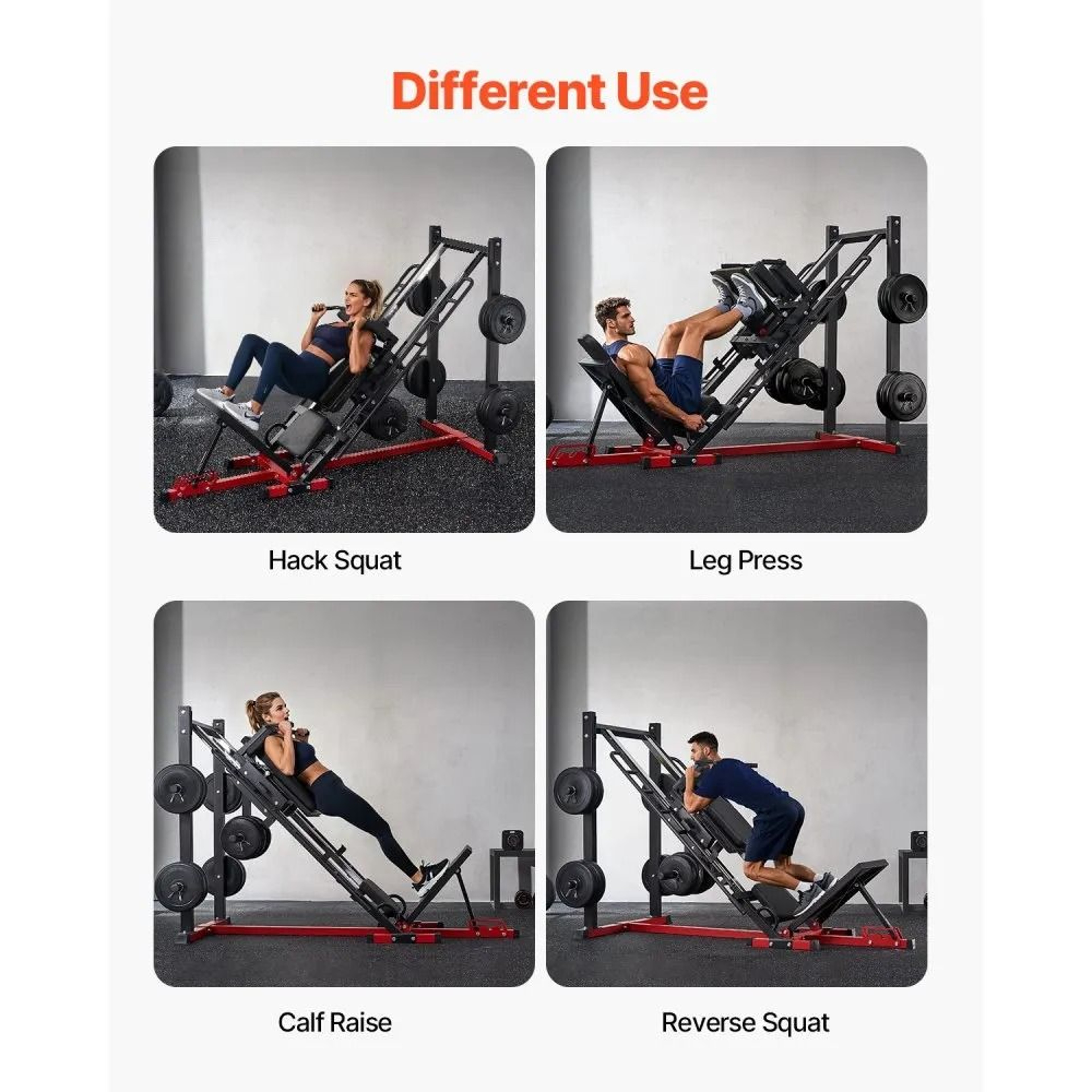 Leg Press Hack Squat Machine With Adjustable Backrest And Linear Bearings 5