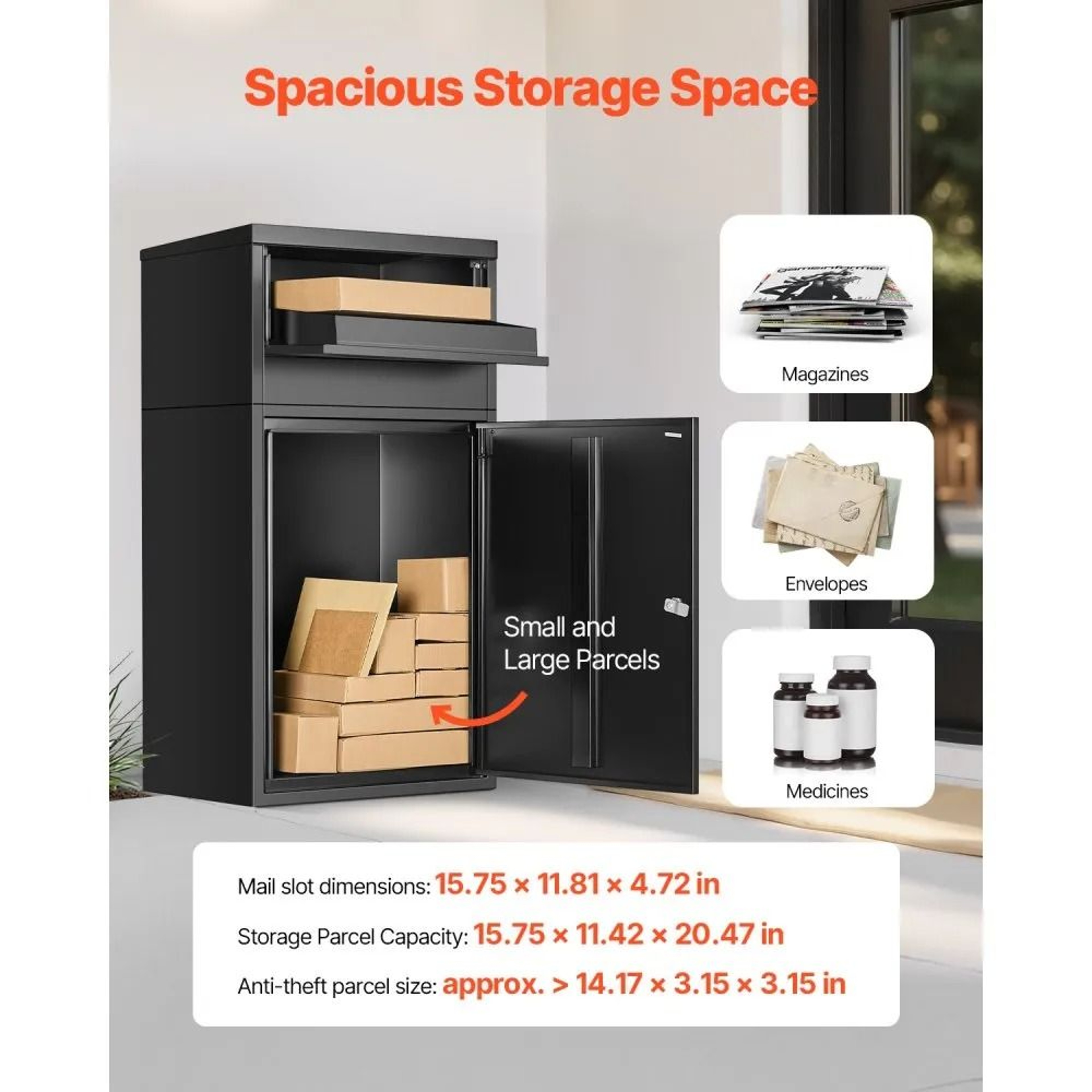 Lockable Outdoor Package Delivery Box With AntiTheft Design And Galvanized Steel Construction 4