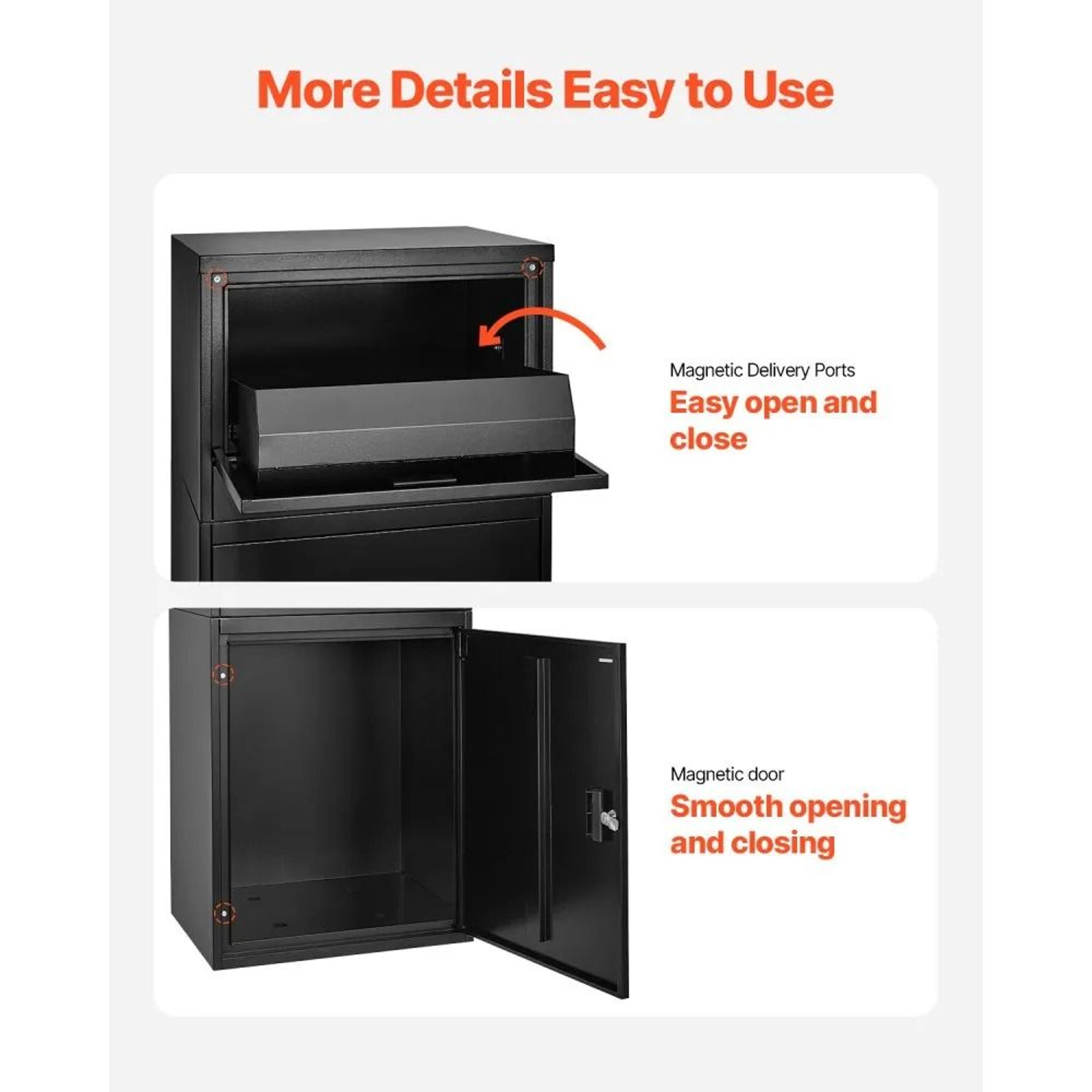 Outdoor Package Delivery Box With Lock AntiTheft Galvanized Steel Parcel Mailbox 5