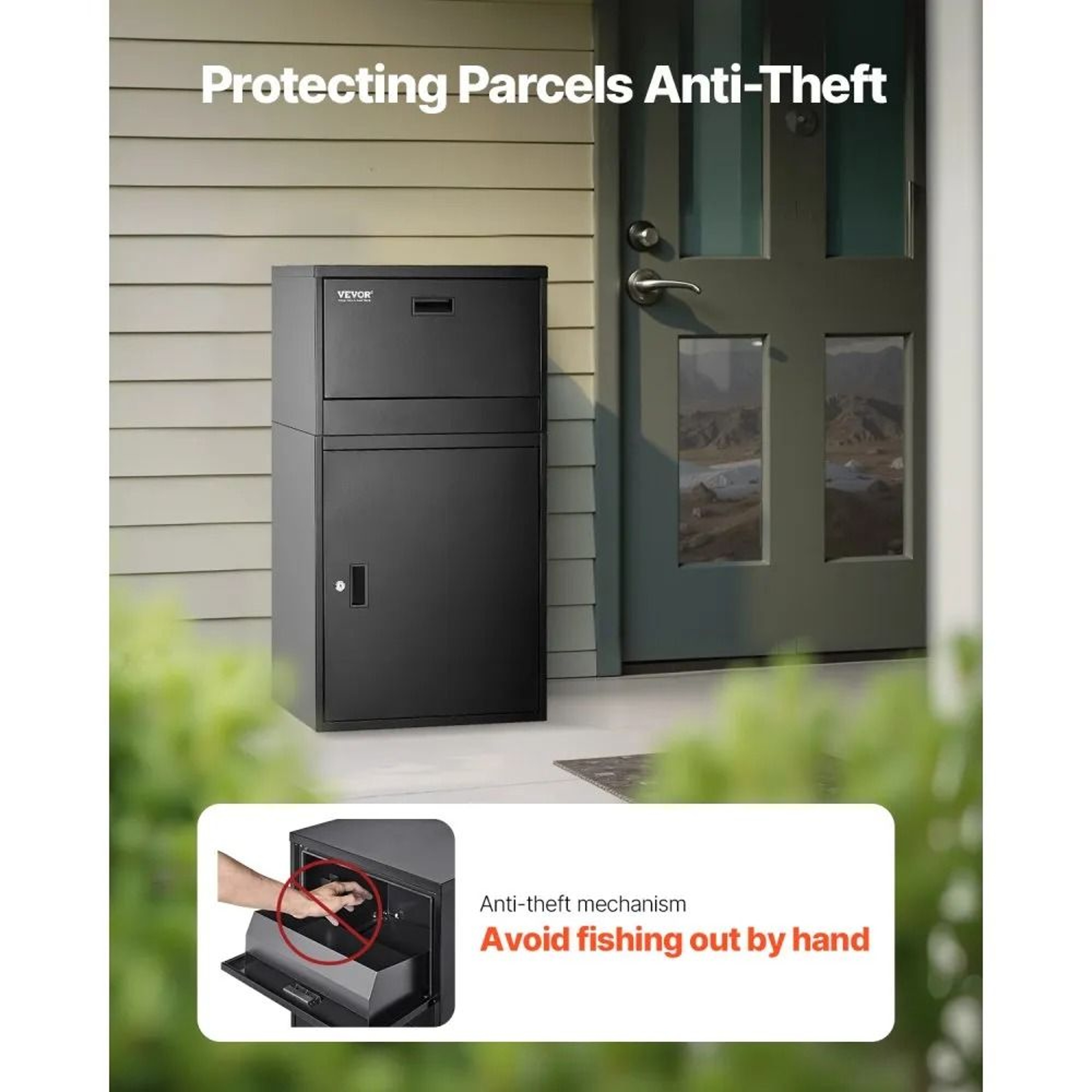 Outdoor Package Delivery Box With Lock AntiTheft Galvanized Steel Parcel Mailbox 1
