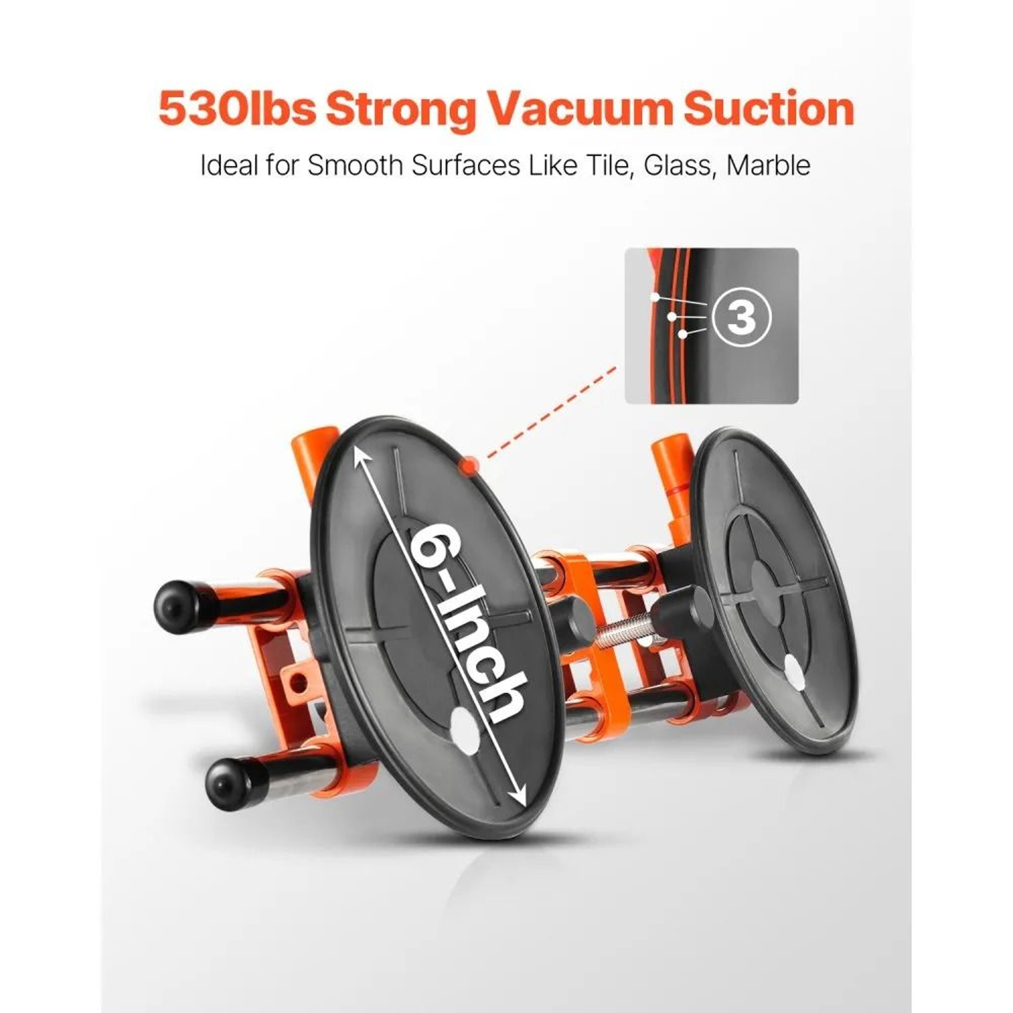 Granite Seam Setter 2Pack With 6Inch Vacuum Suction Cups And Tool Bag 4