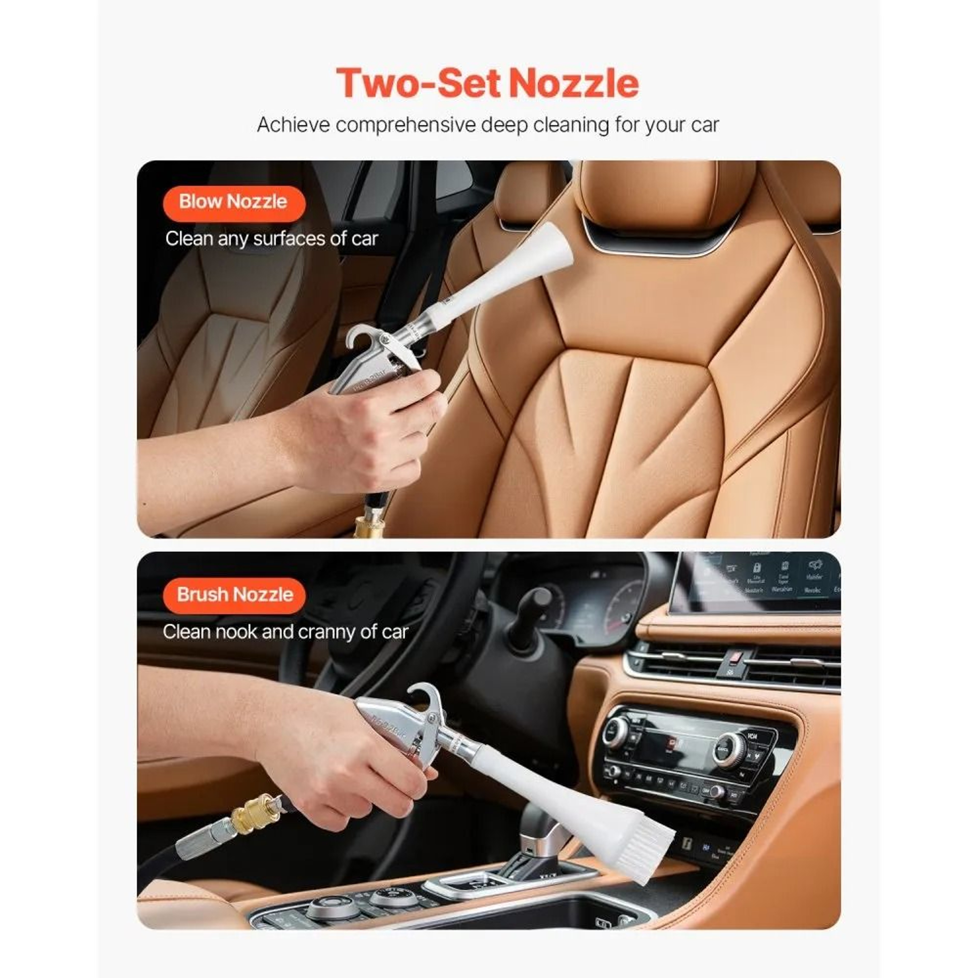 HighPressure Car Cleaning Air Blow Gun With 360 Rotating Nozzle And Brush Attachment 5