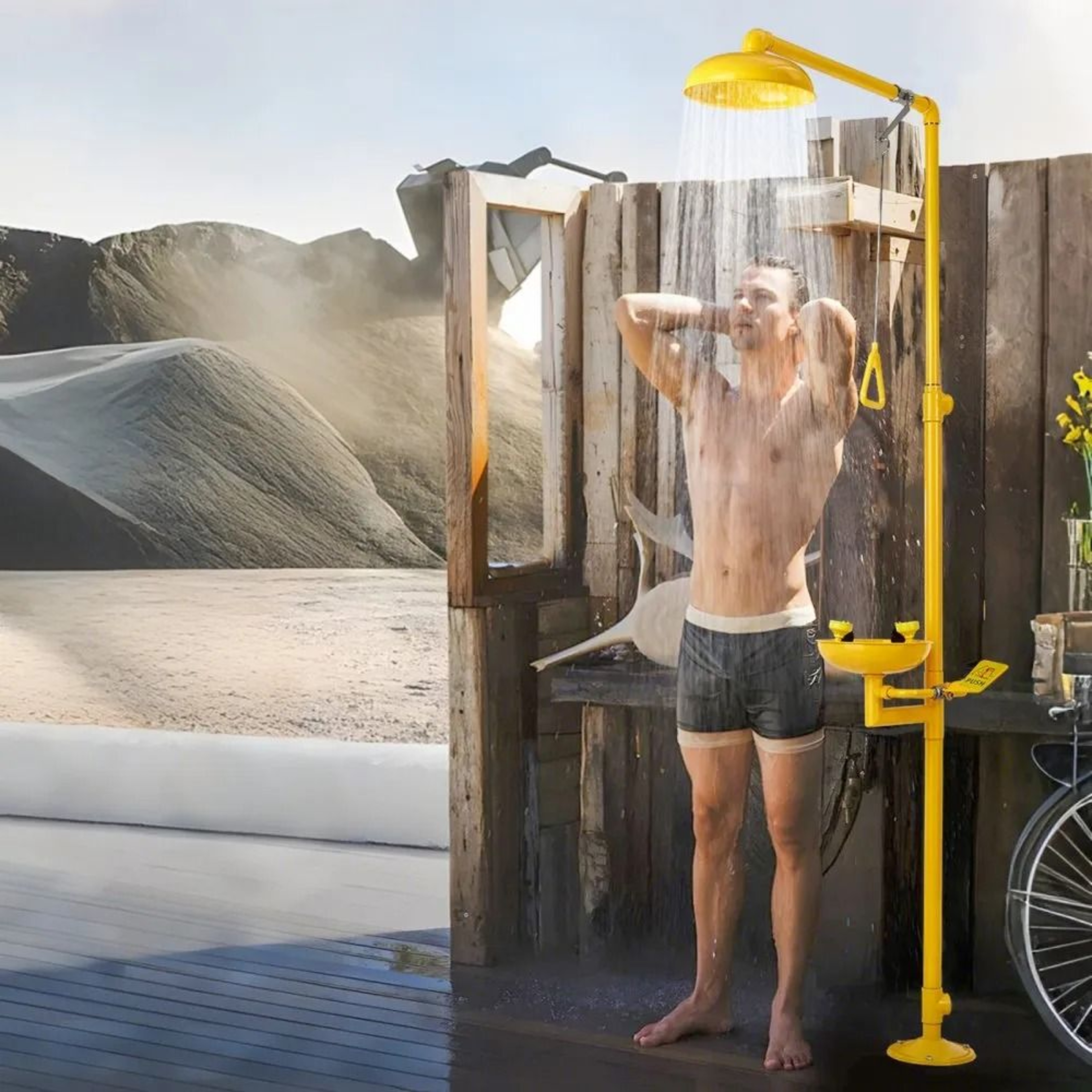 Emergency Shower And Eyewash Station With 304 Stainless Steel Construction 6