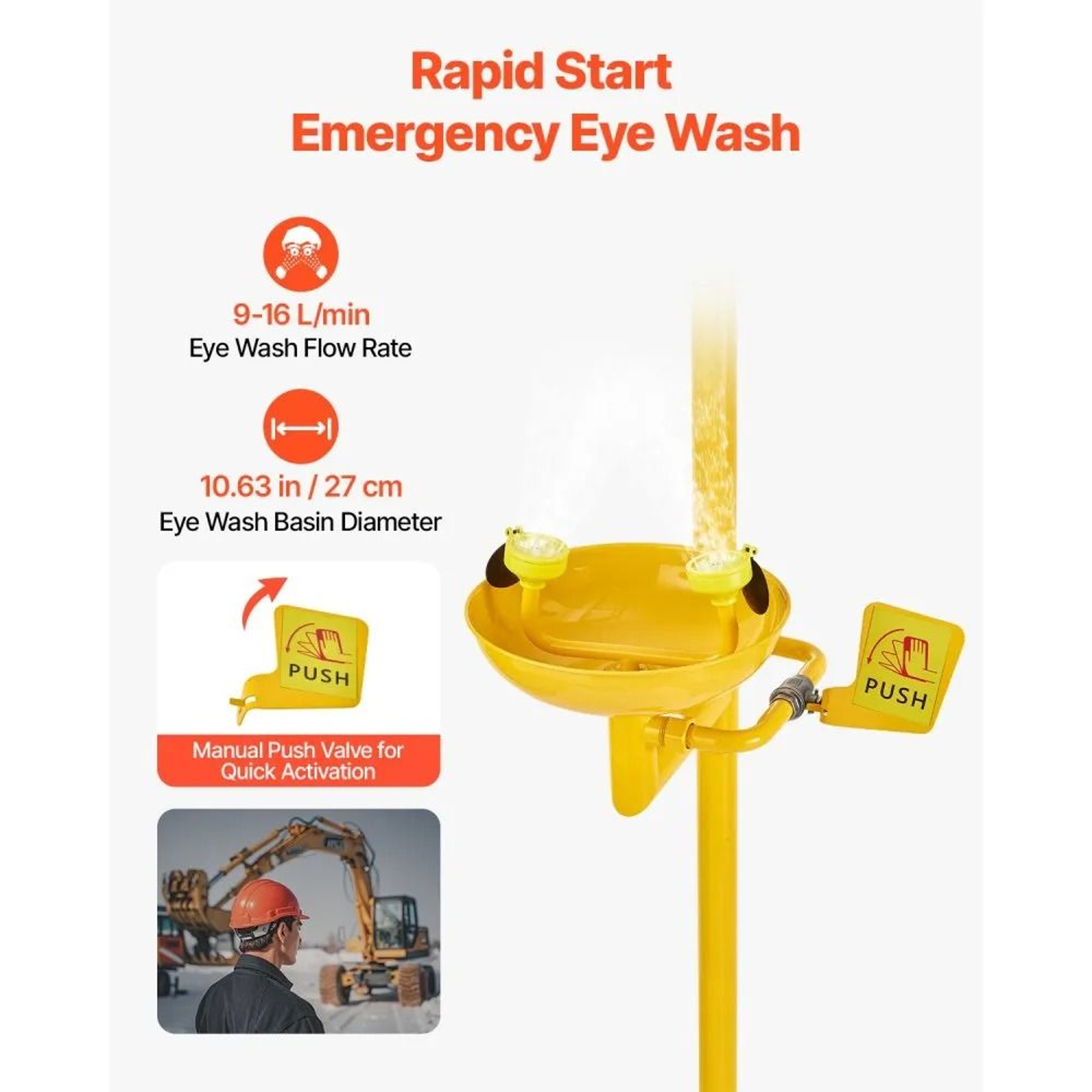 Emergency Shower And Eyewash Station With 304 Stainless Steel Construction 2