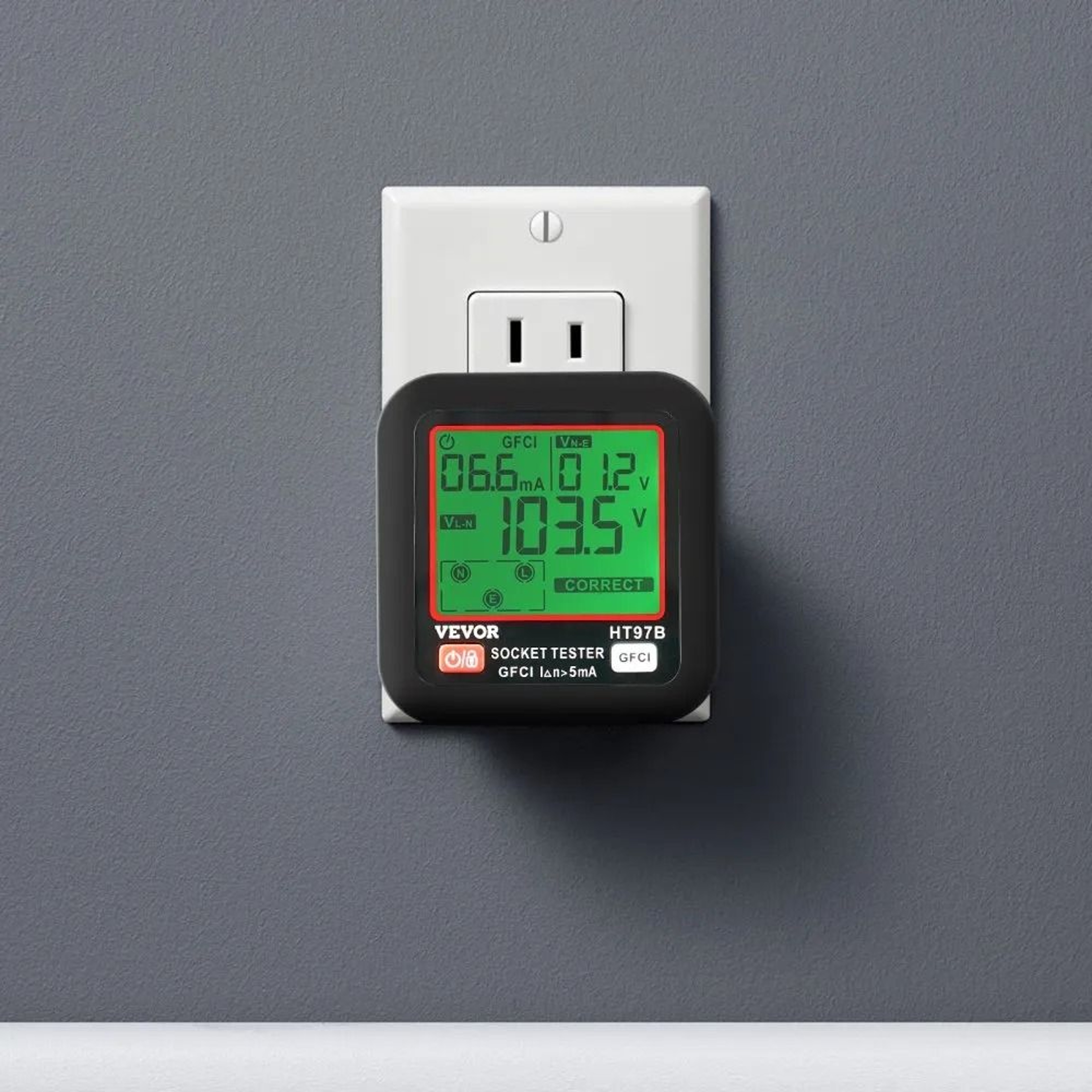 Electrical Outlet Tester With GFCI Trip Test And Backlit LCD Display 6