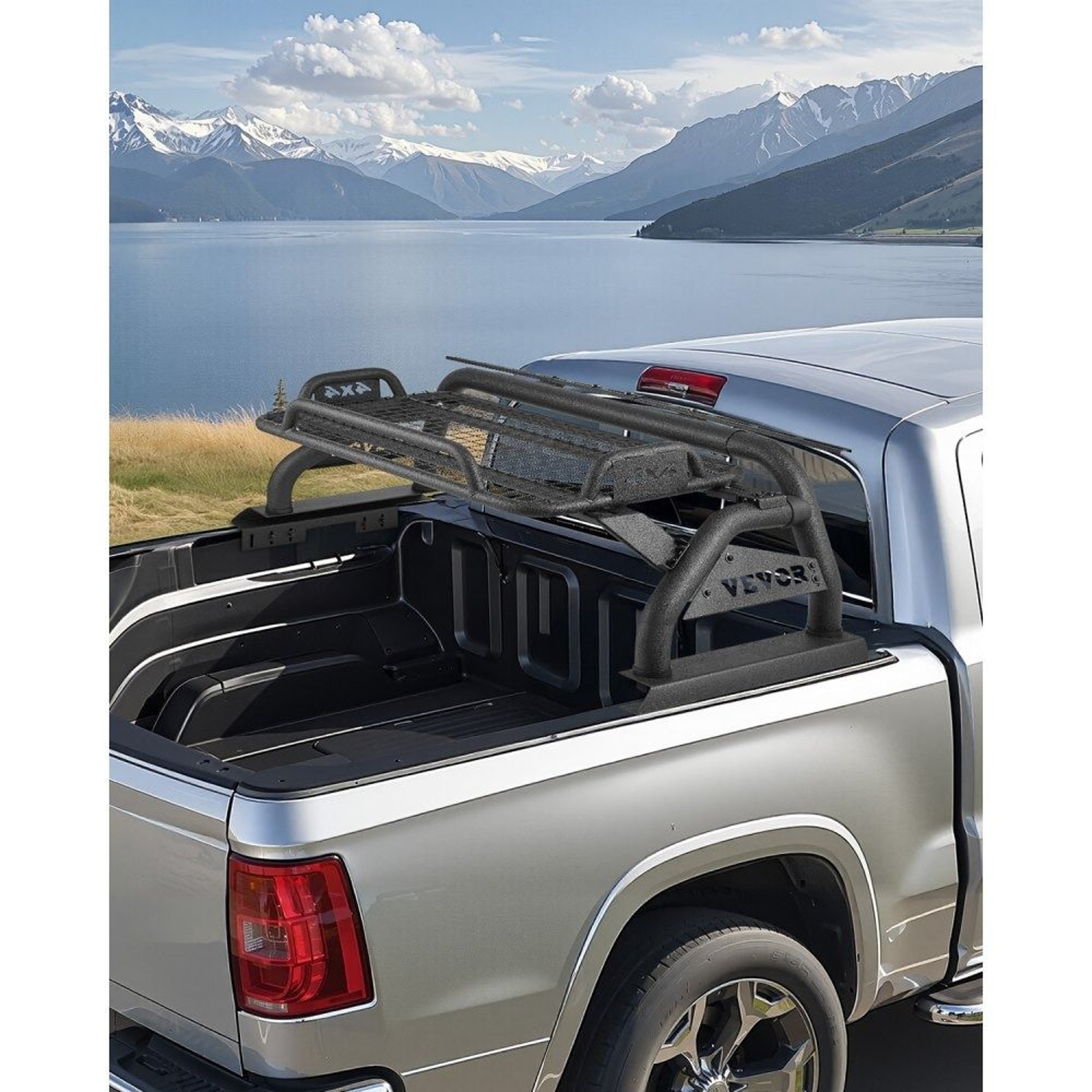 Adjustable Truck Bed Roll Bar With 150 Lb Luggage Rack For FullSize Pickup Trucks 6