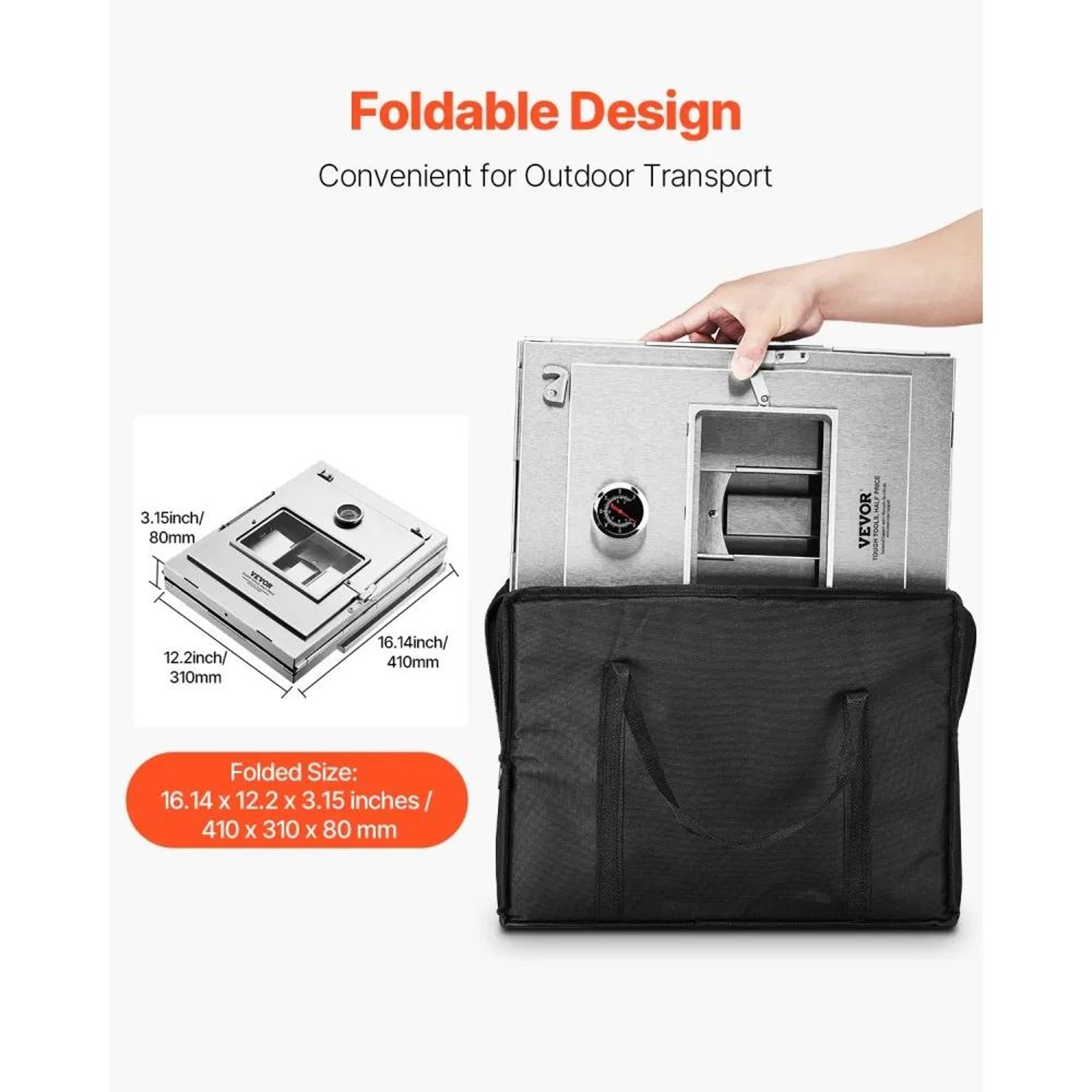 Foldable Camping Oven With 3Tier Racks And Thermometer Stainless Steel Portable Outdoor Oven 2