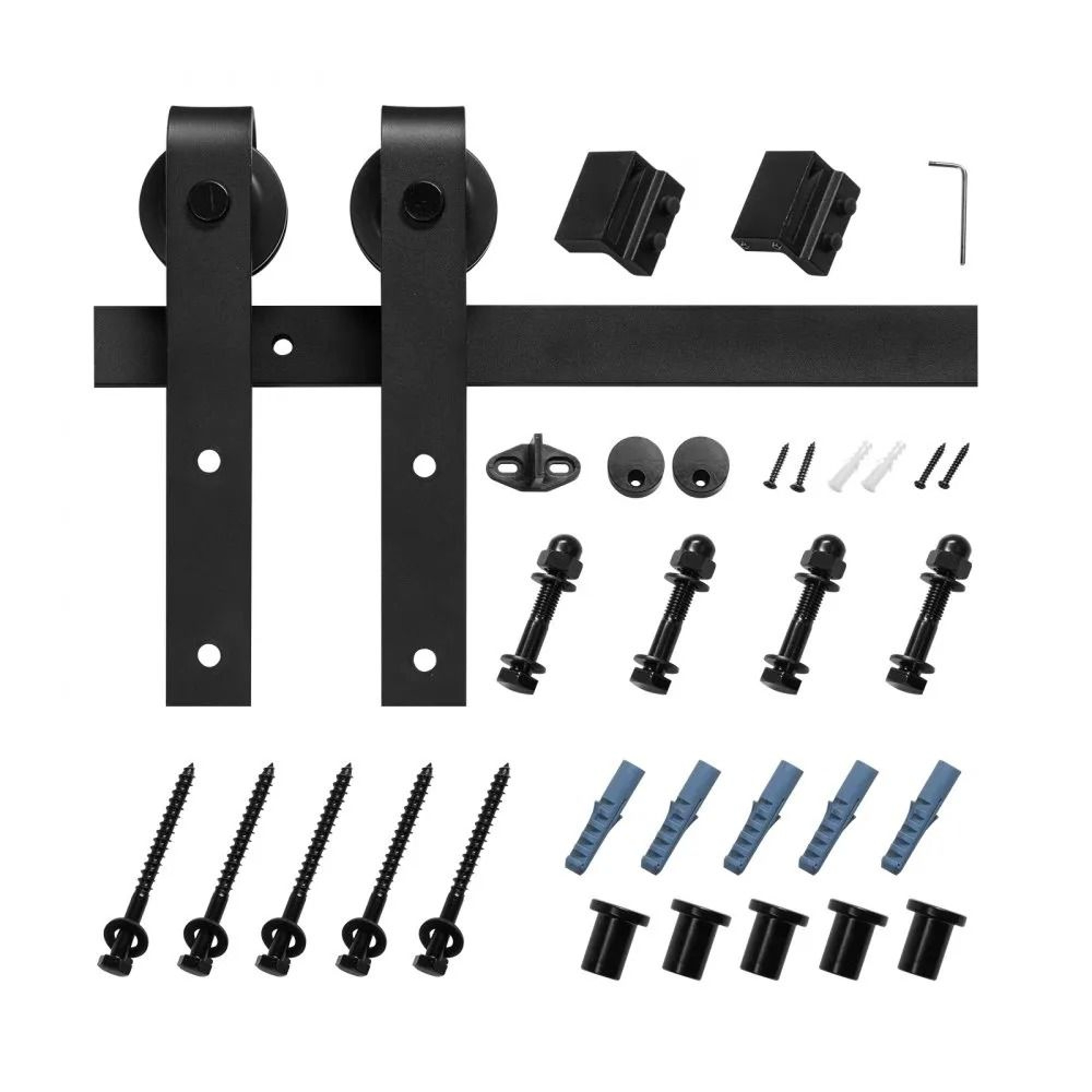 6FT Sliding Barn Door Hardware Kit With HeavyDuty Steel Track And JShape Rollers 7