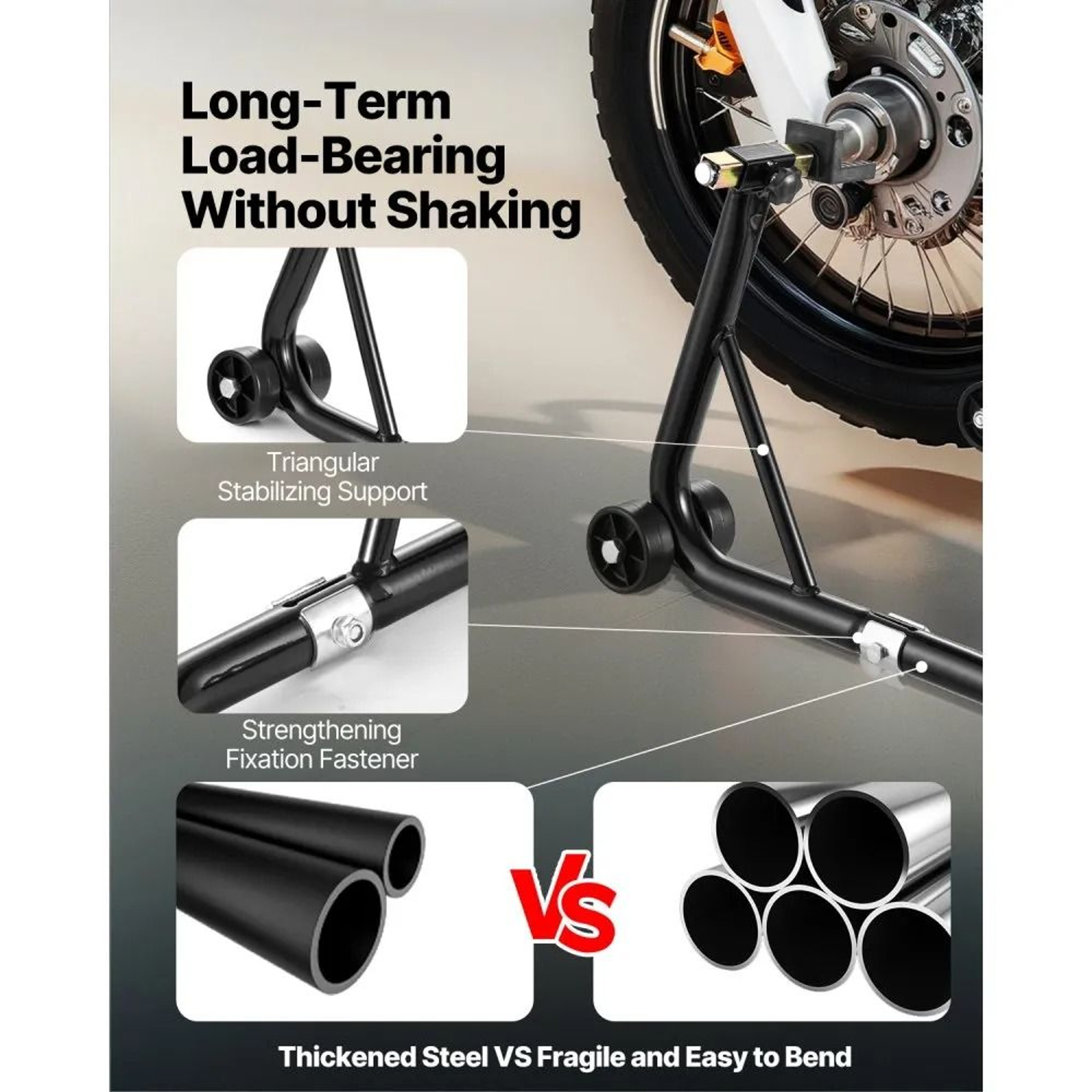 Motorcycle Front And Rear Stand Lift Combo With 1100 Lb Capacity And Adjustable Forks 3