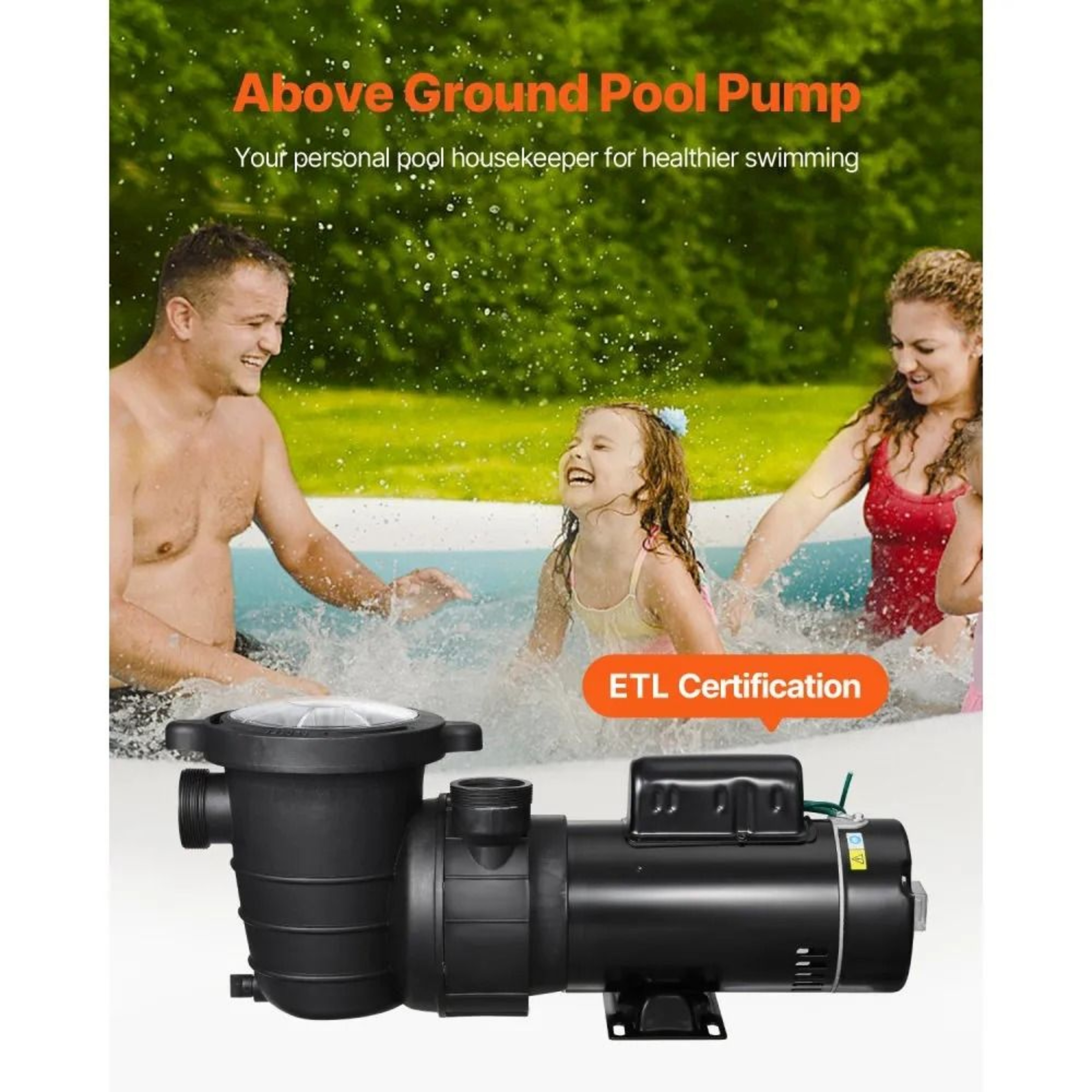 Dual Speed Above Ground Pool Pump With 15 HP Motor And Strainer Basket 2