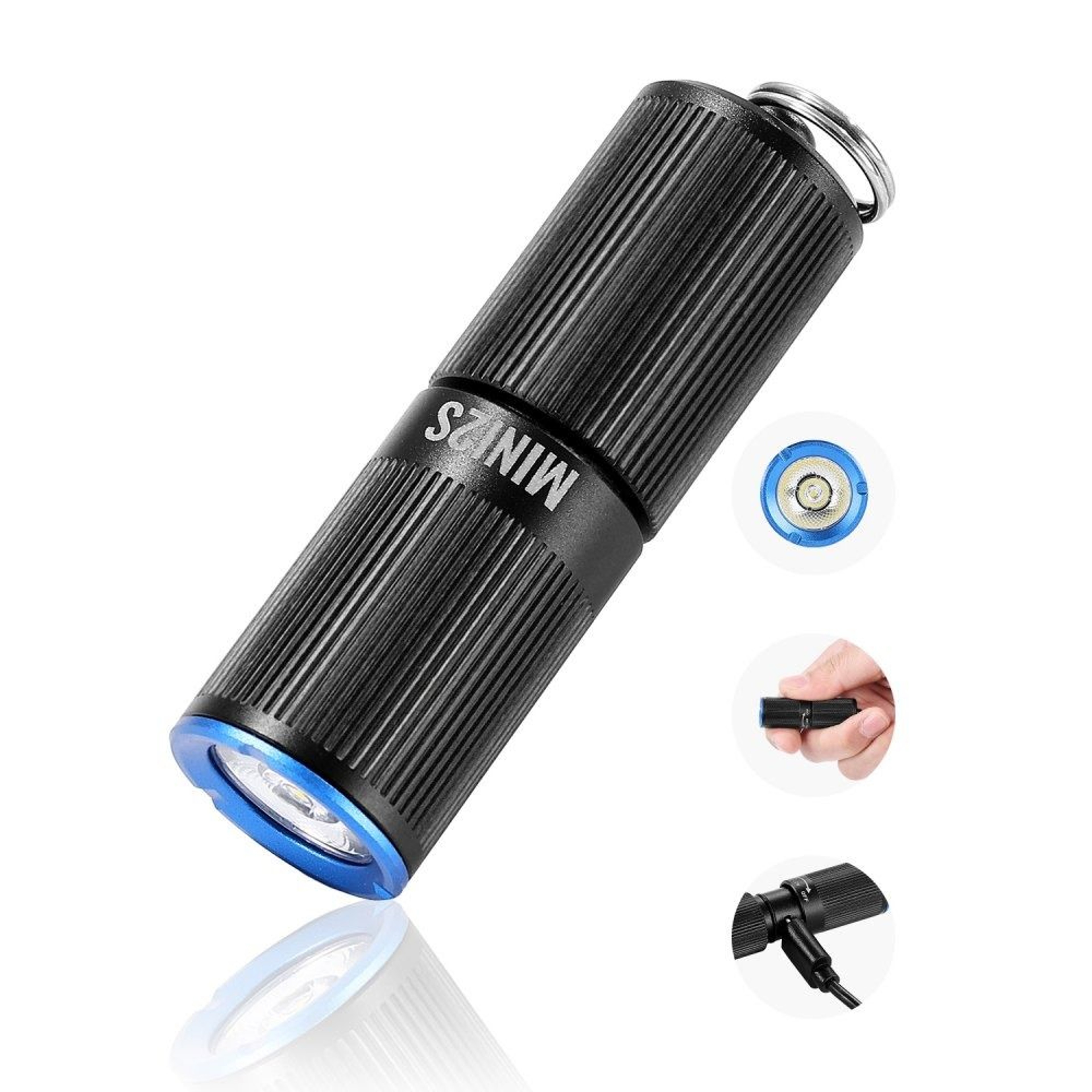 Rechargeable Keychain Flashlight 200 Lumens Mini LED Pocket Light With 2 Modes 0
