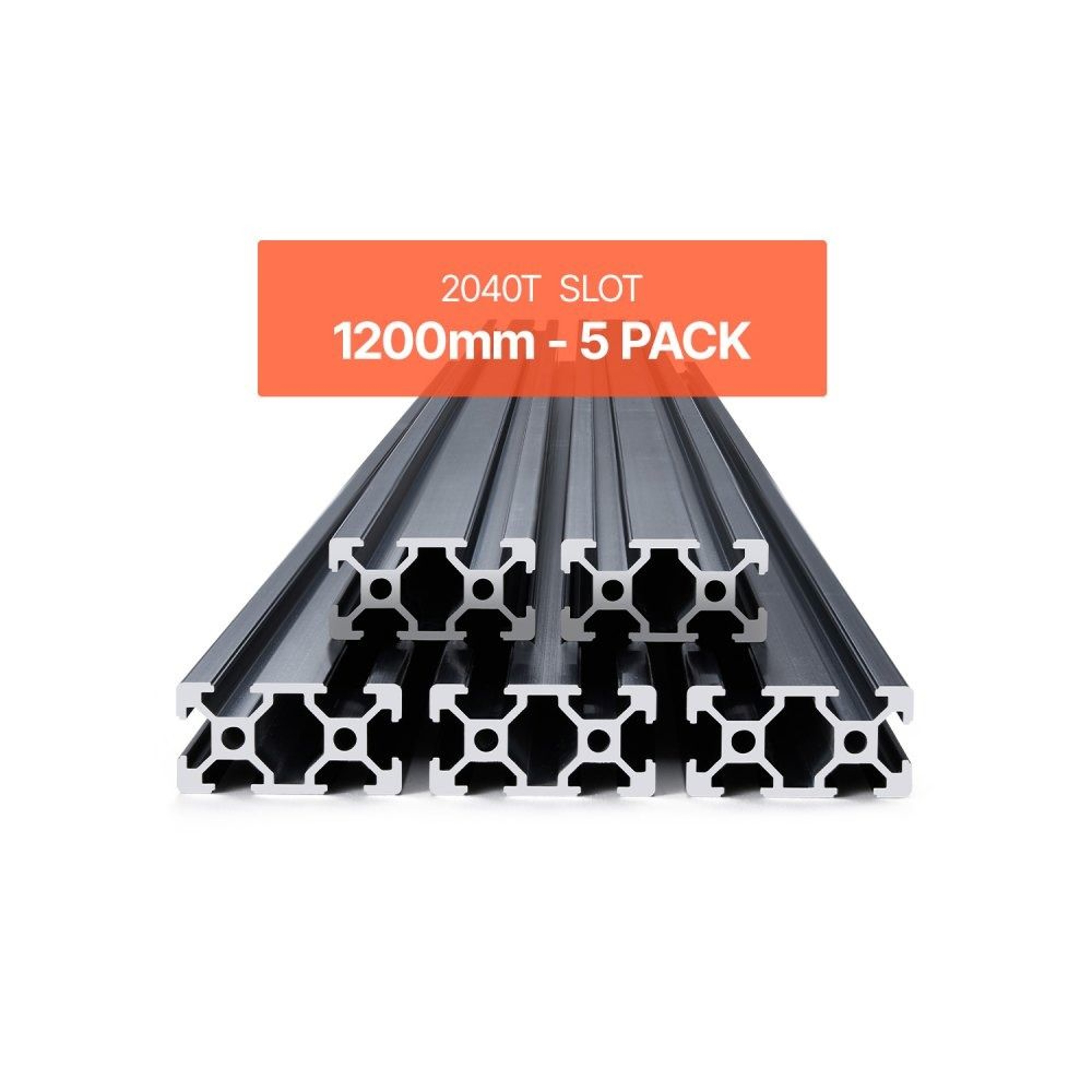 5PCS 2040 TSlot Aluminum Extrusion Rails 472 Inch Anodized Black 0