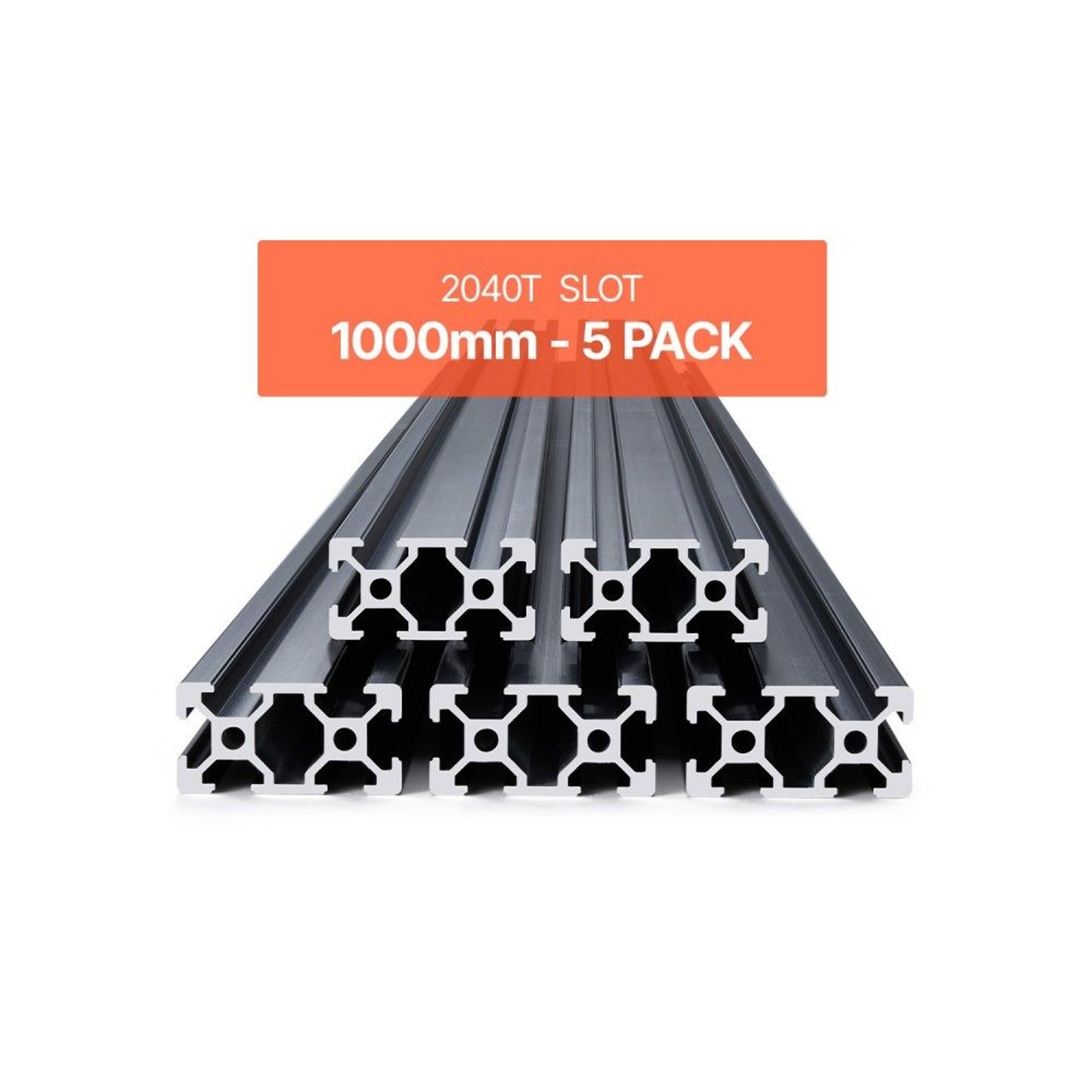5PCS 2040 TSlot Aluminum Extrusion Rails 394 Inch Anodized Black For DIY Projects 0