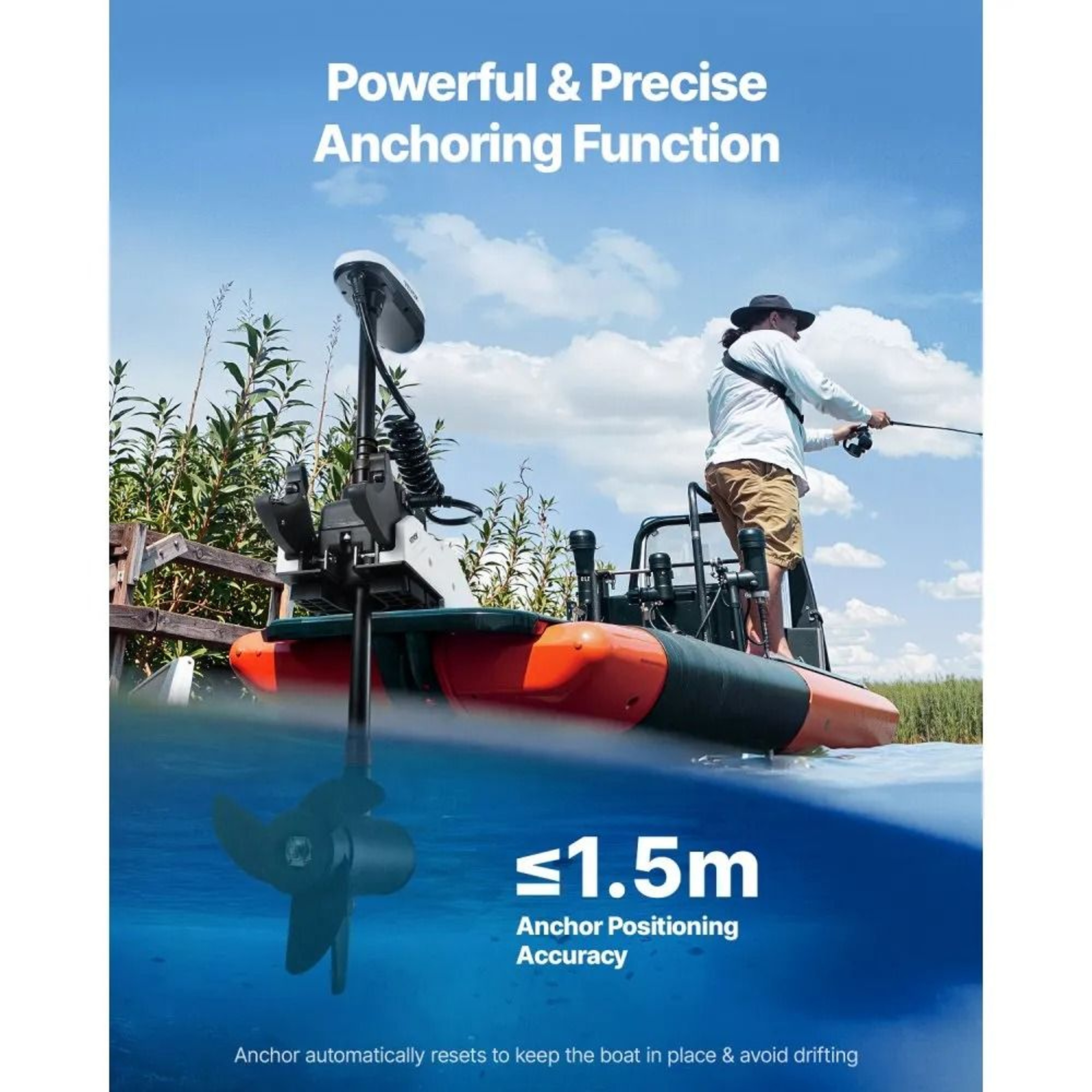 55LB Thrust Electric Trolling Motor With GPS Remote Control And 36Inch Shaft 3