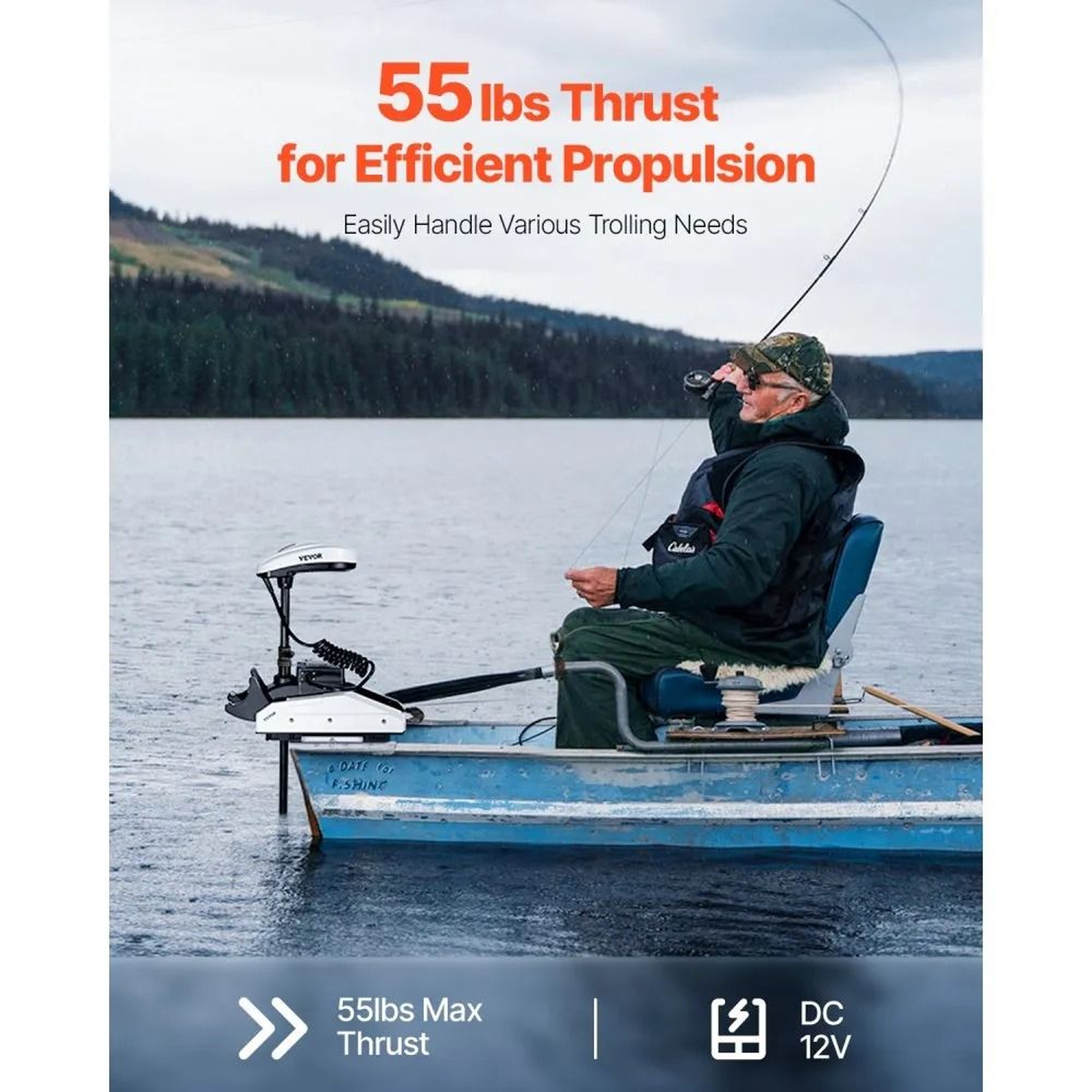 55LB Thrust Electric Trolling Motor With GPS Remote Control And 36Inch Shaft 5