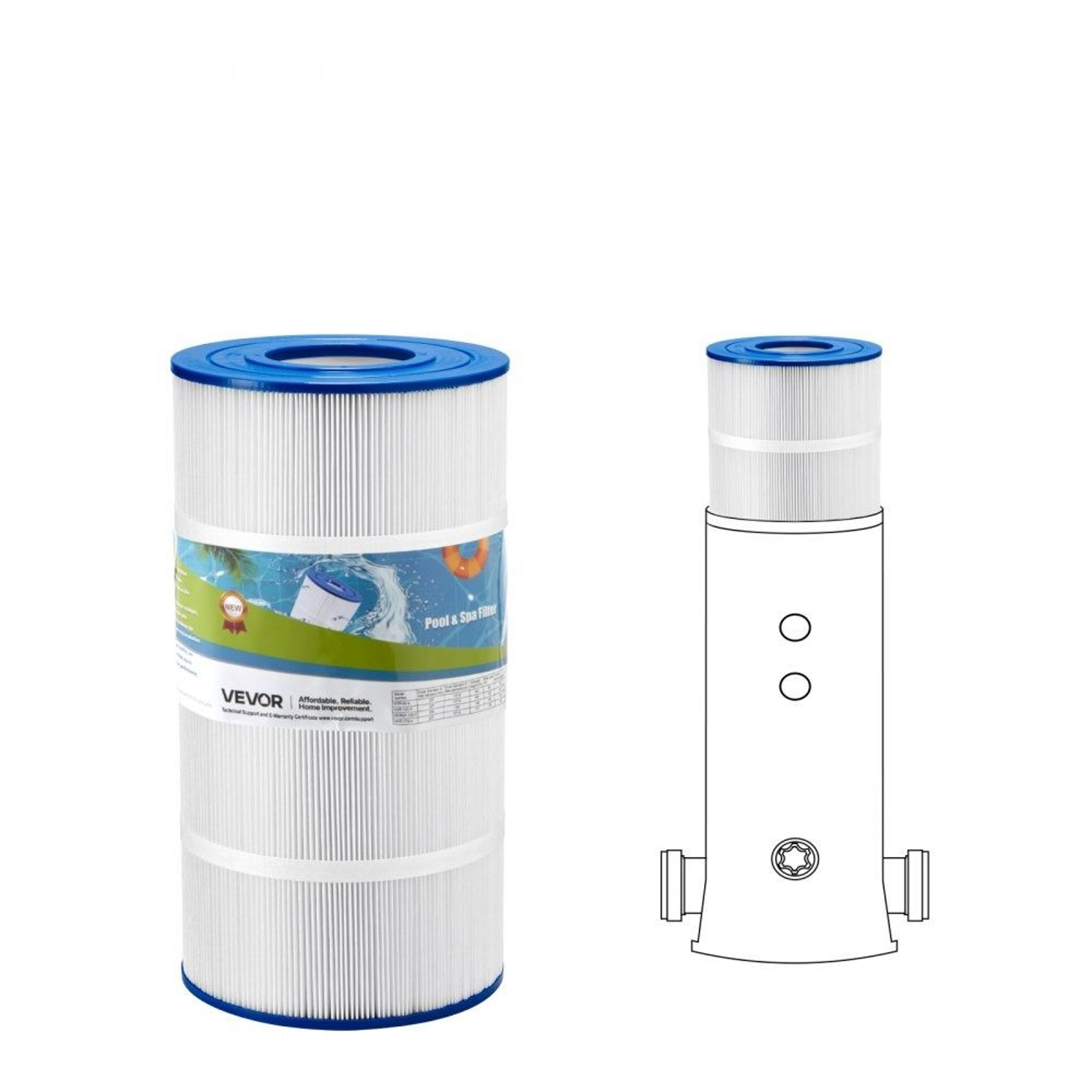 Pool Filter Cartridge Replacement 90 Sq Ft With Trilobal Pleated Filtration 0