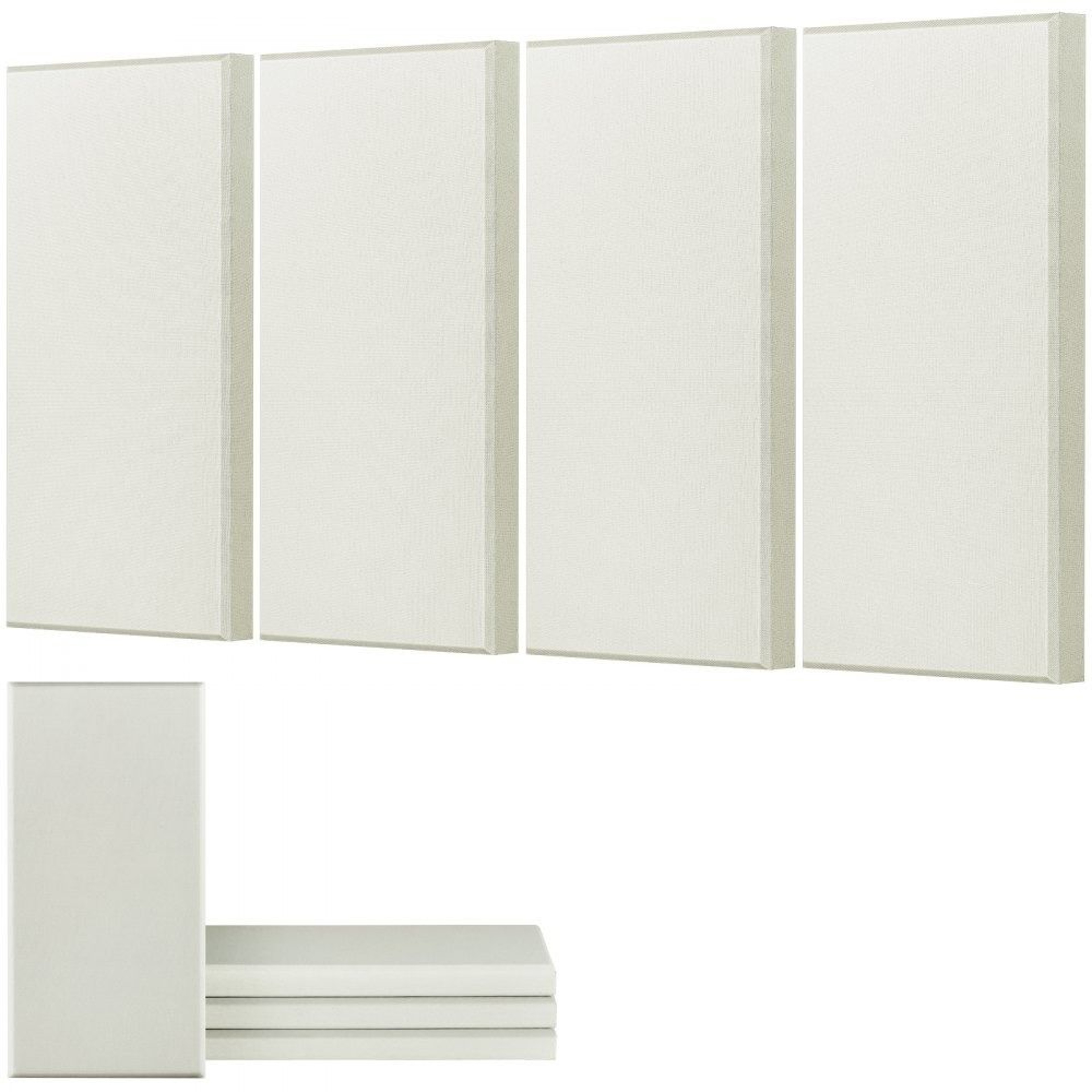 4Pack Acoustic Sound Absorbing Panels 2Inch Thick SelfAdhesive Fiberglass Beige 0