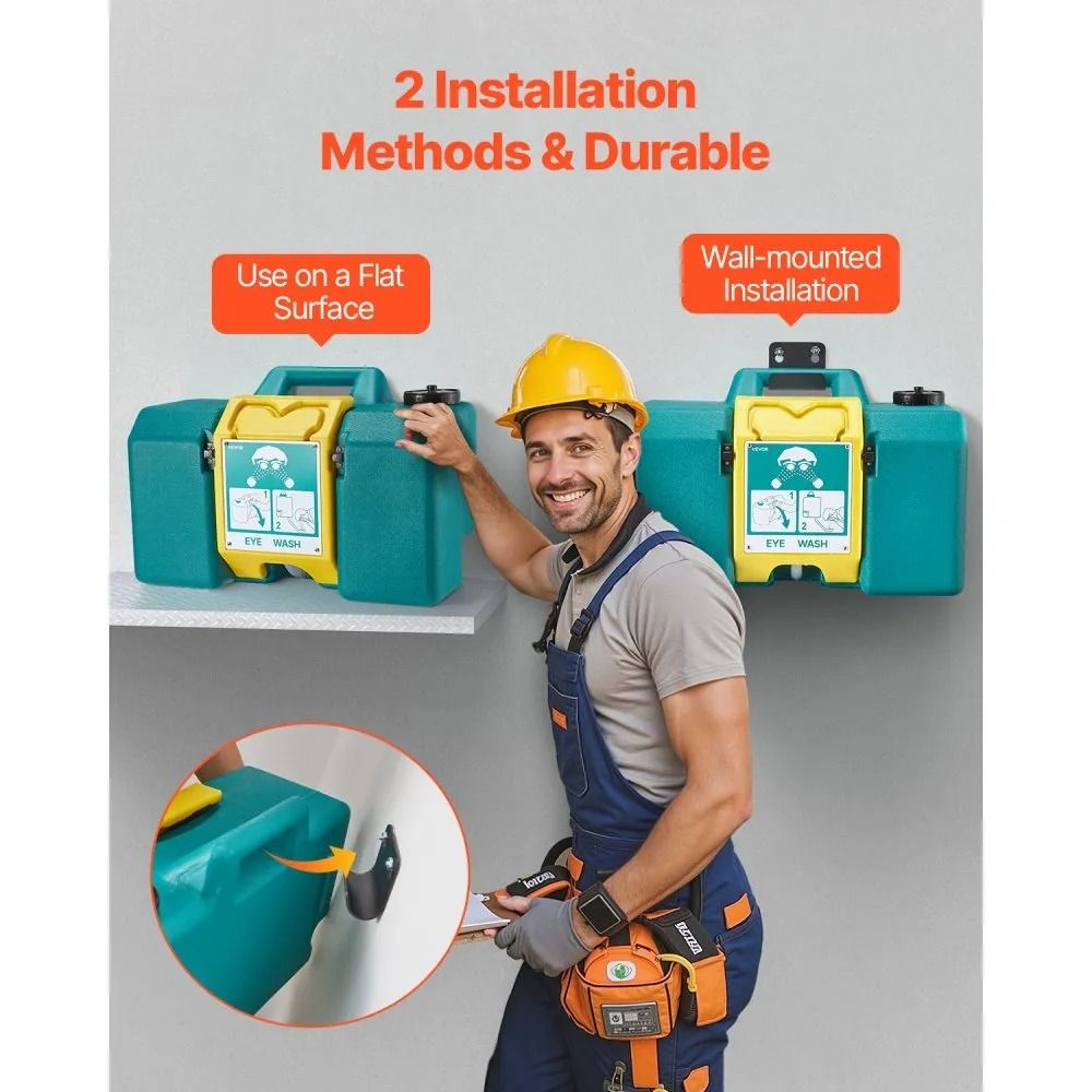 Portable Emergency Eye Wash Station 8 Gallon With Dual Spray Nozzles 4