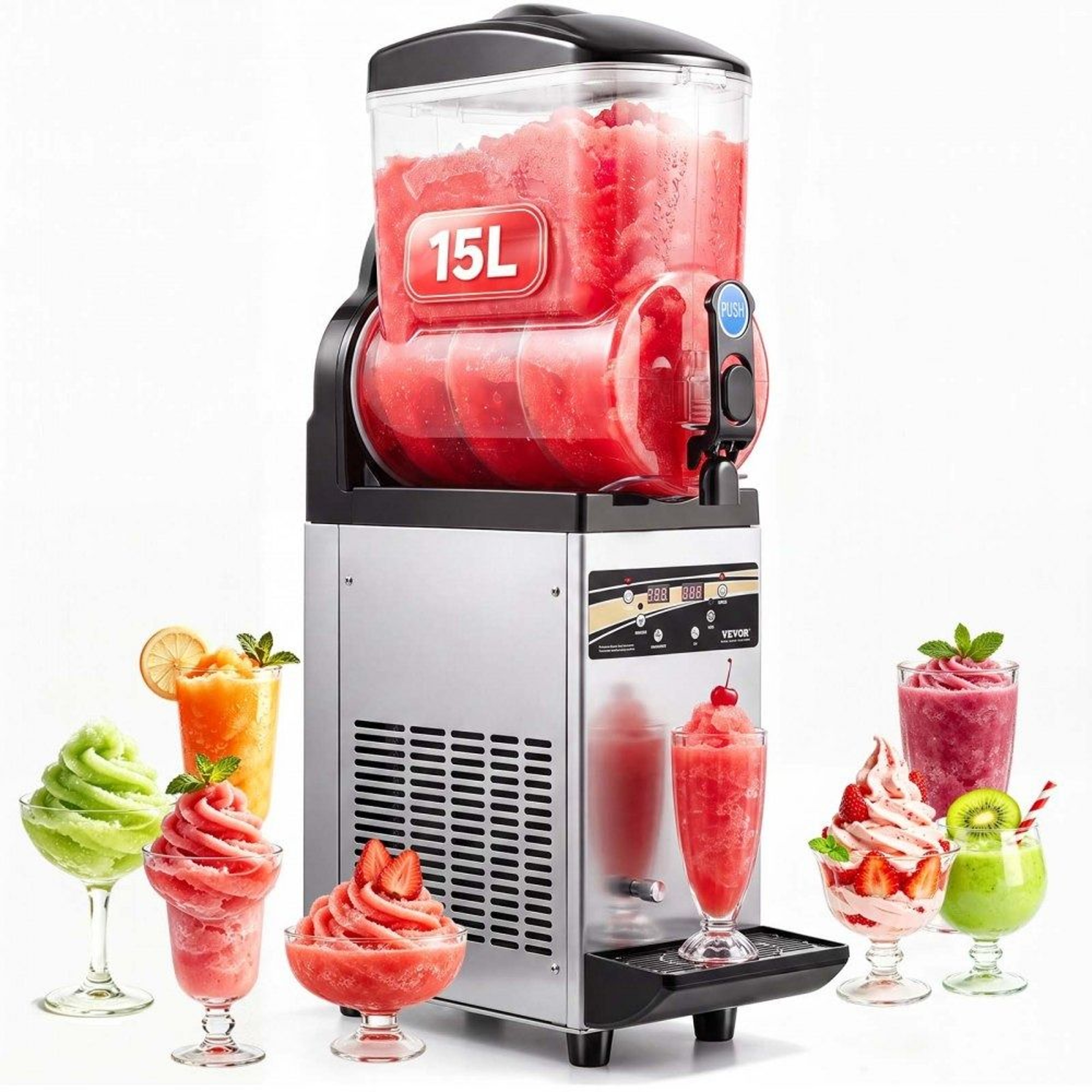 Commercial Slushy Machine With 15L Single Tank And Adjustable Temperature Control 0