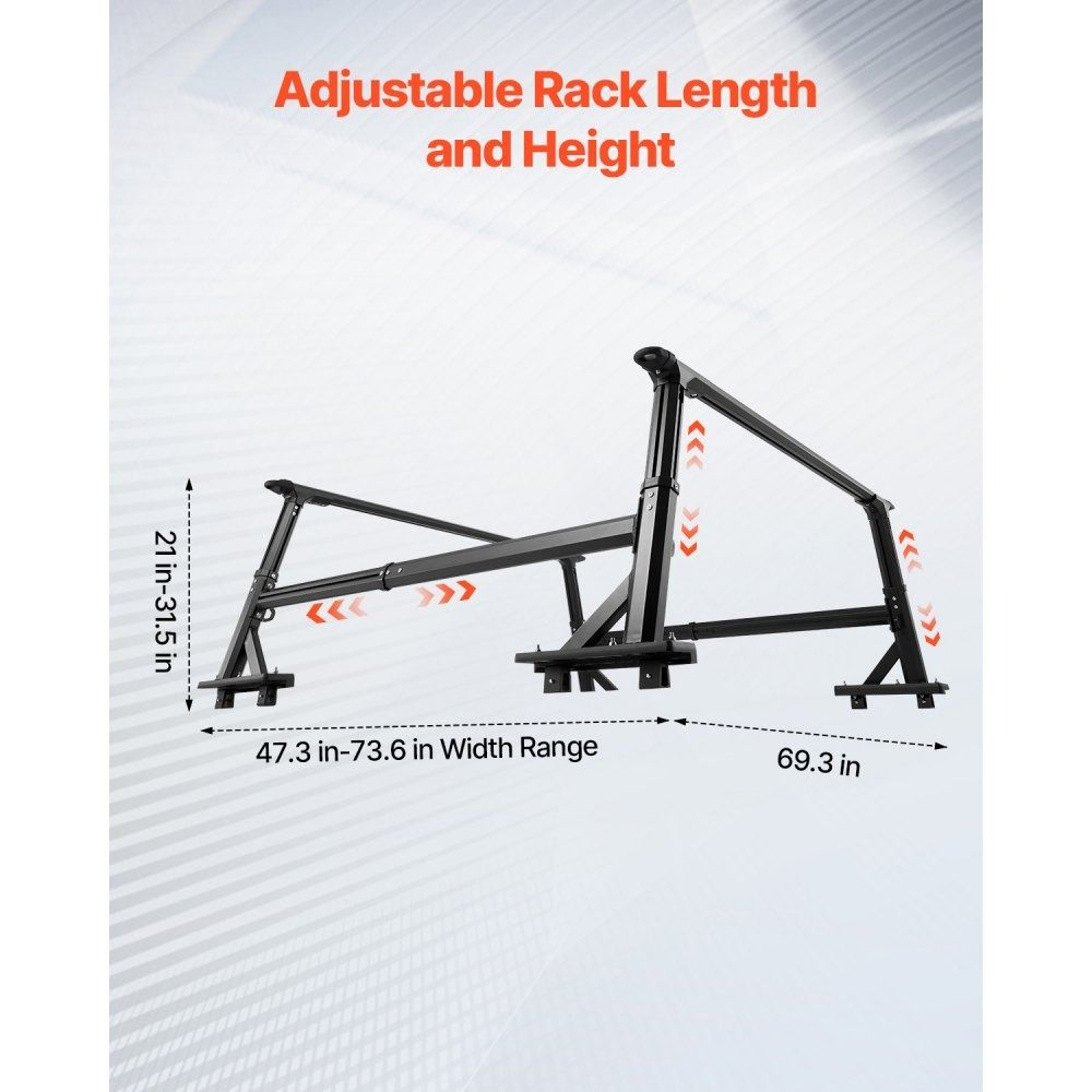 Adjustable Aluminum Truck Ladder Rack With NoDrill Mounting And 800 Lb Capacity 6