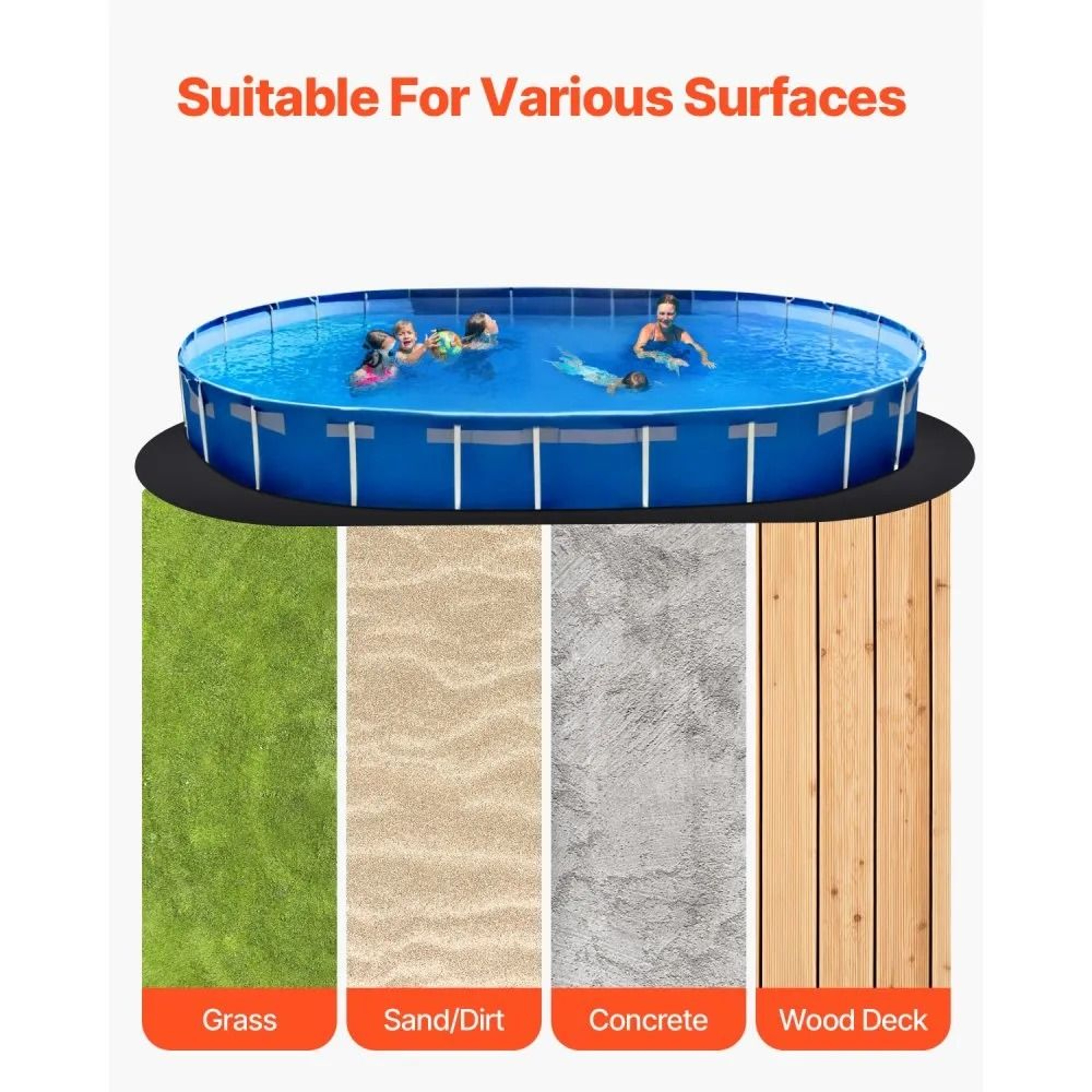 Oval Pool Liner Pad 15 X 30 Ft ExtraThick Geotextile Underlayment For Above Ground Pools 5