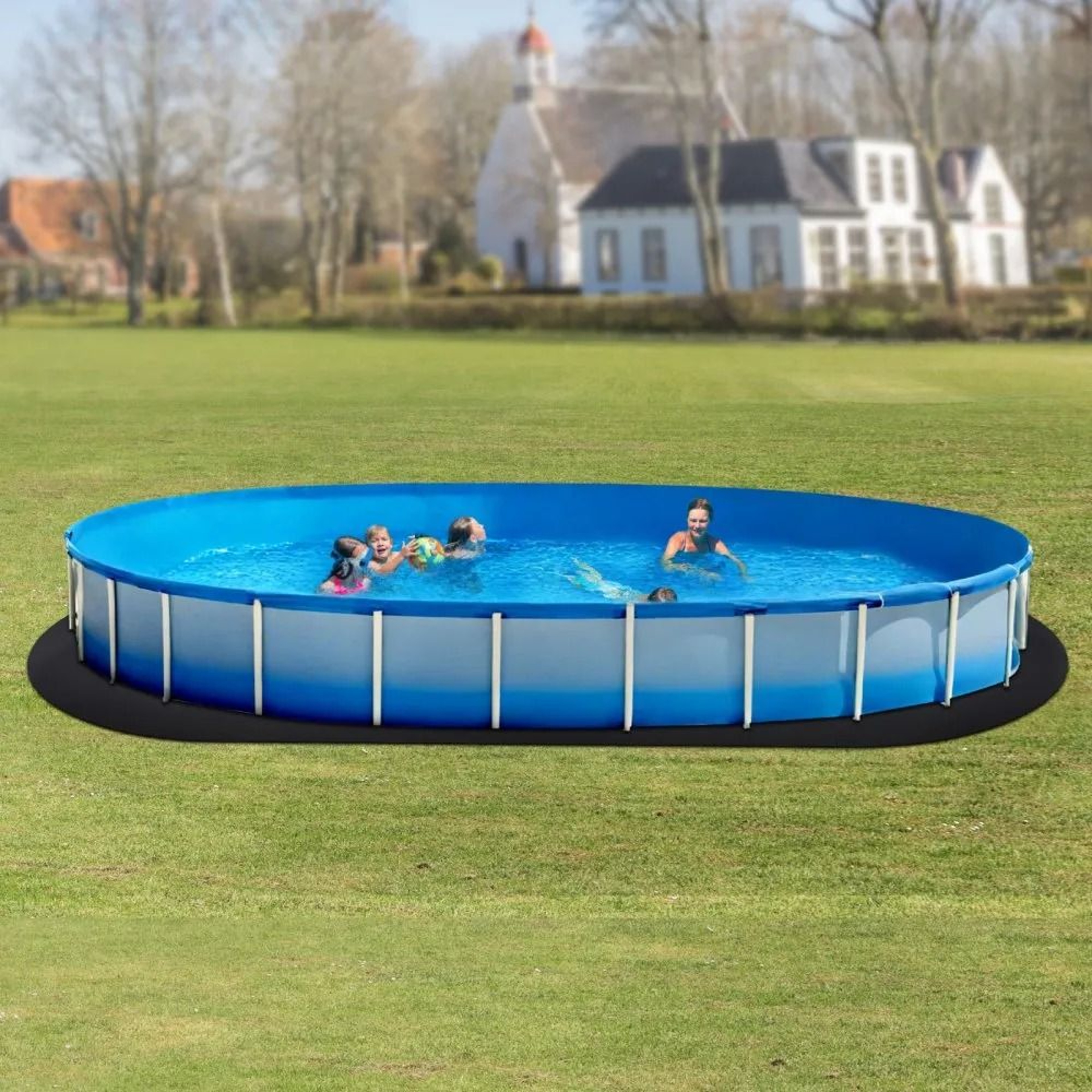 Oval Pool Liner Pad 15 X 30 Ft ExtraThick Geotextile Underlayment For Above Ground Pools 6