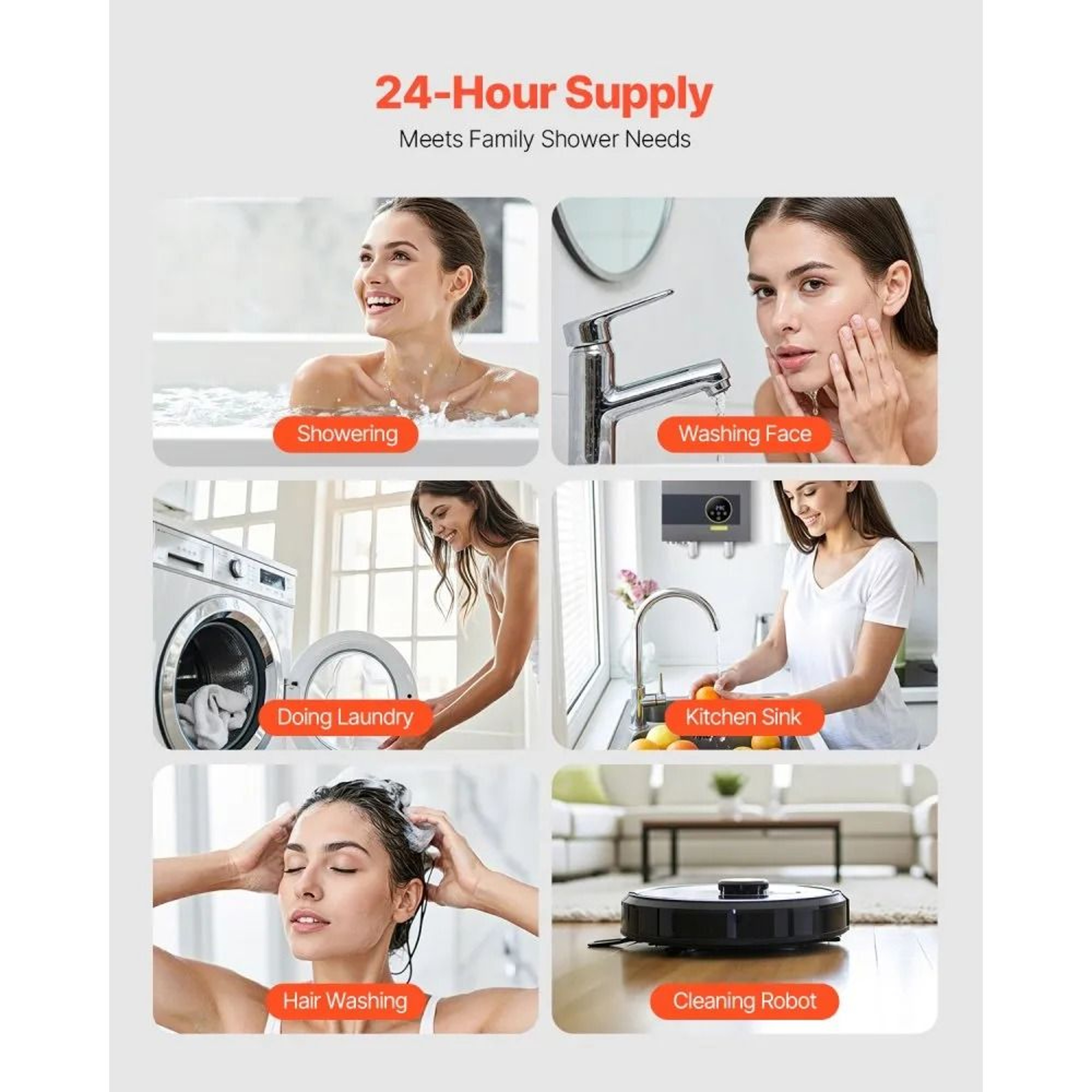 36kW Tankless Electric Water Heater With LCD Touch Screen And Security Lock 4