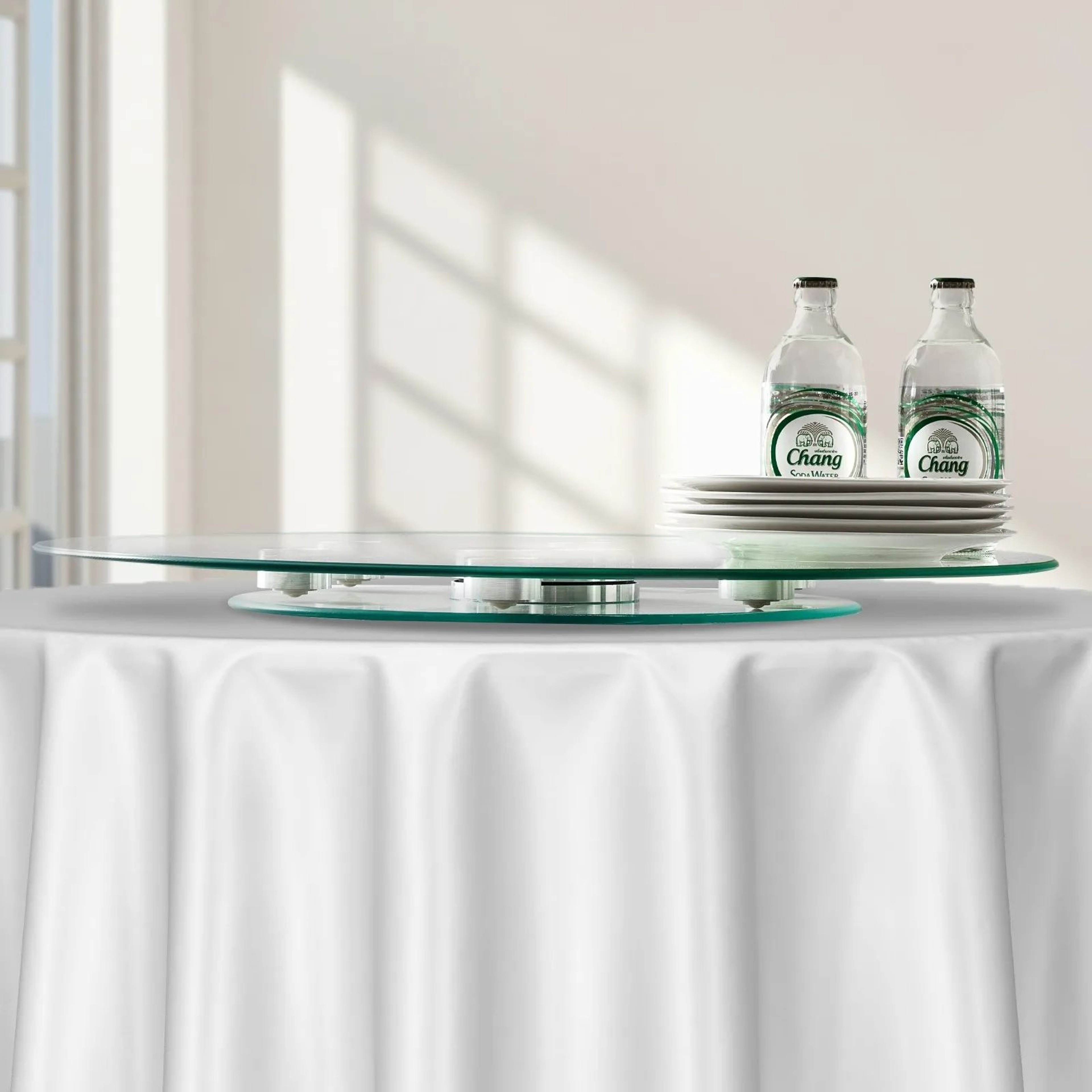 24Inch Glass Lazy Susan Turntable With 360 Rotation And Tempered Glass Top 6