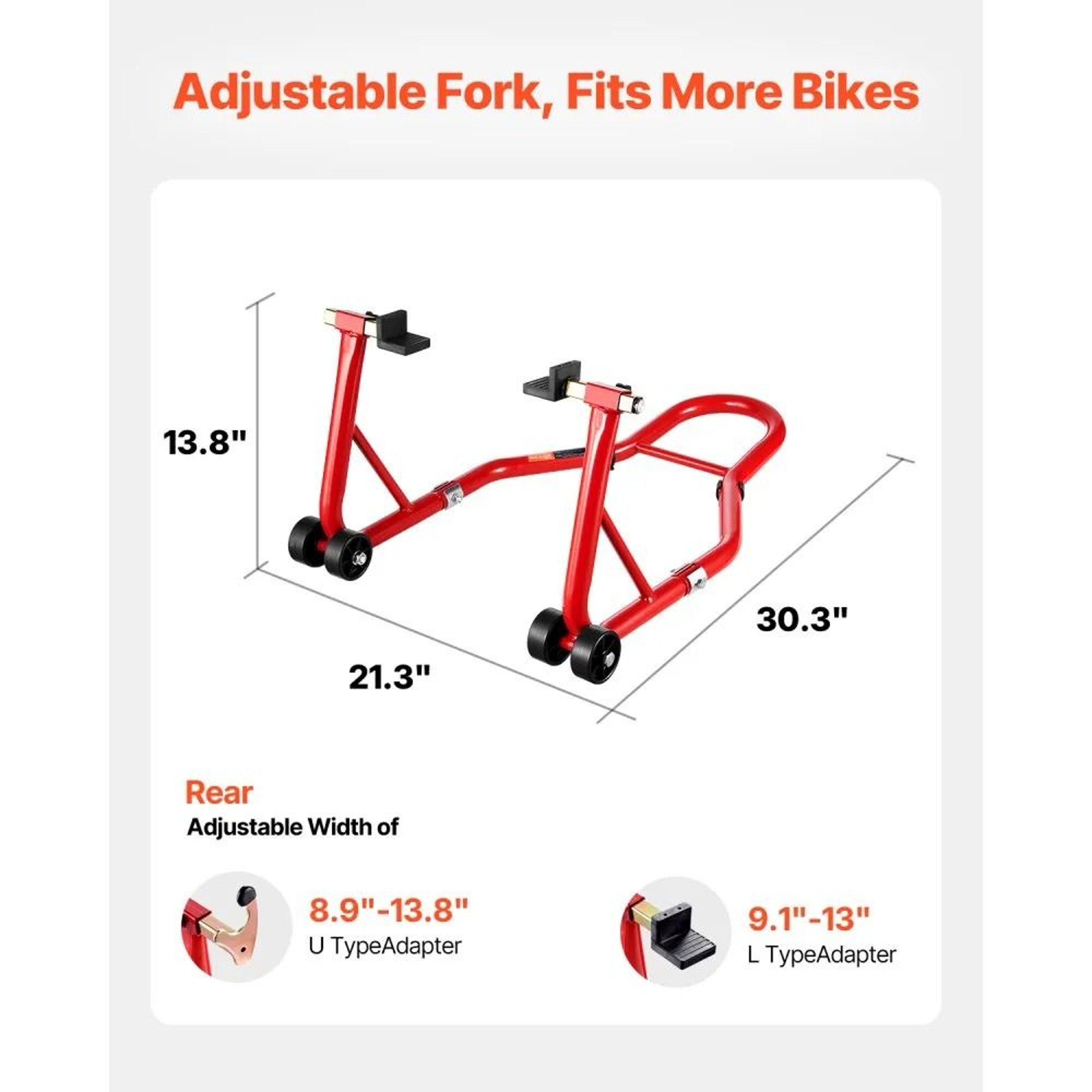 Motorcycle Rear Wheel Stand With 850 LBS Capacity And Adjustable U  L Forks 7