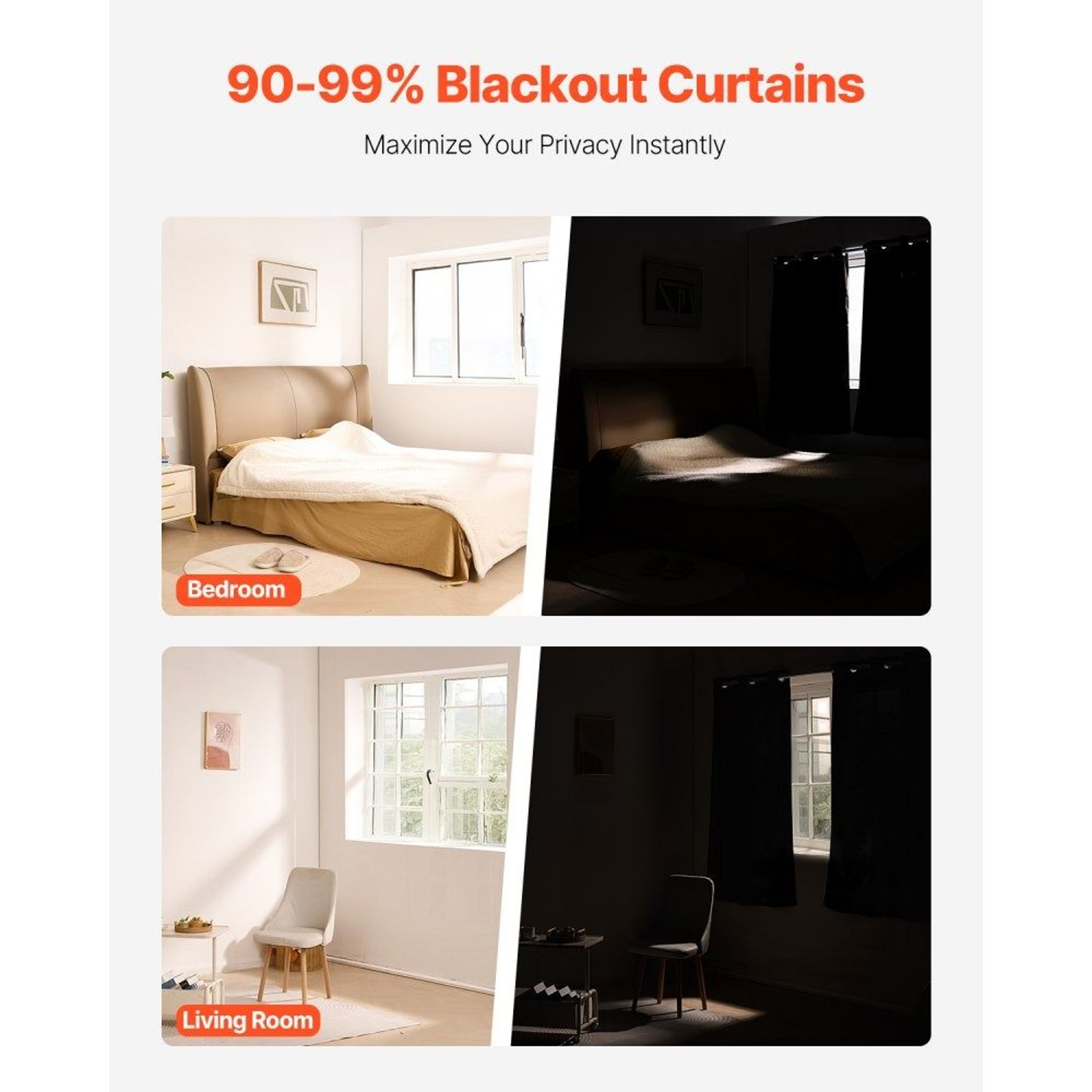 Blackout Curtains 63 Inch Length 2 Panel Set With Thermal Insulation And Grommets 4