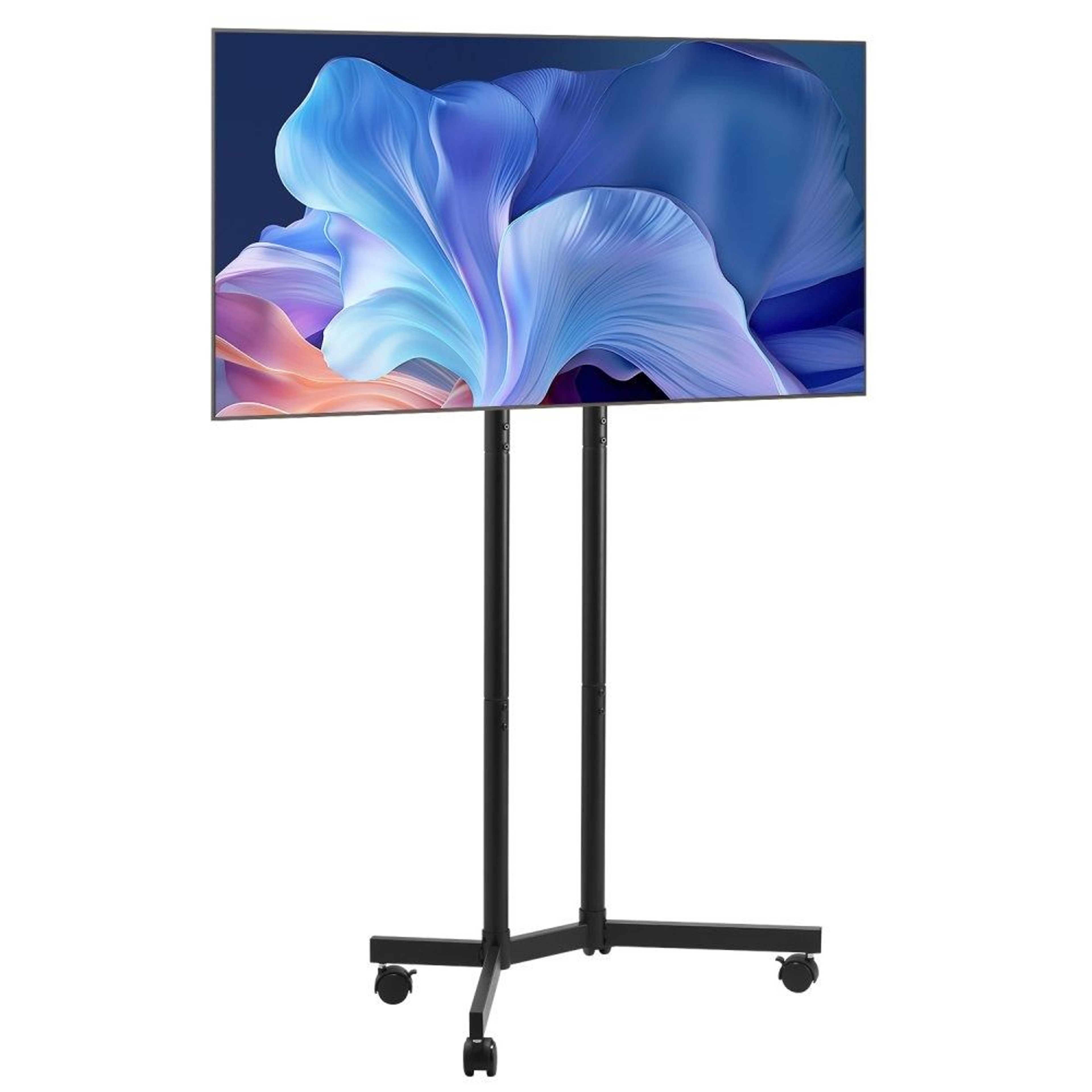 Rolling TV Stand For 3265 Inch TVs With Adjustable Height And Swivel Wheels 0