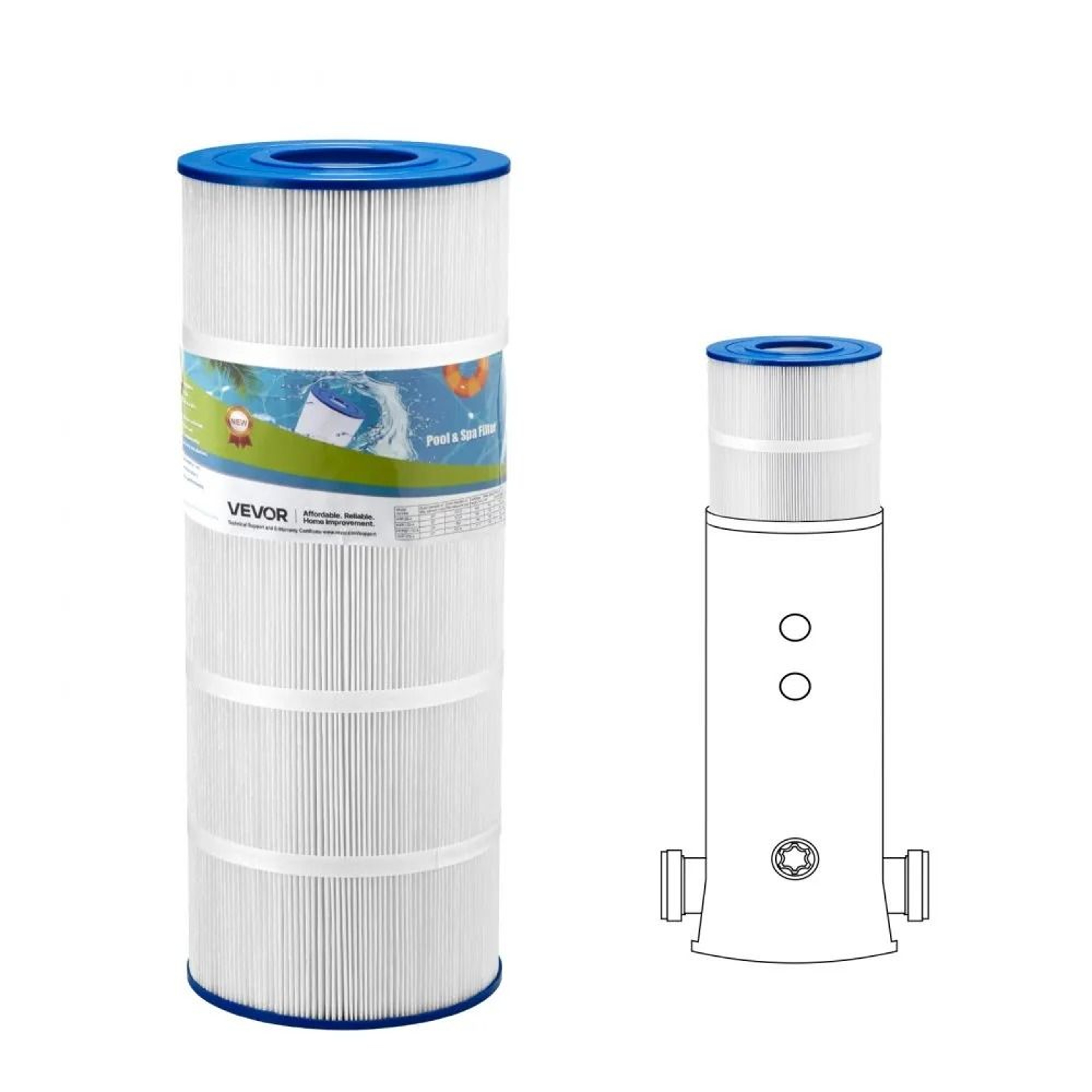 120 Sq Ft Pool Filter Cartridge Replacement With Trilobal Pleated Fiber 0