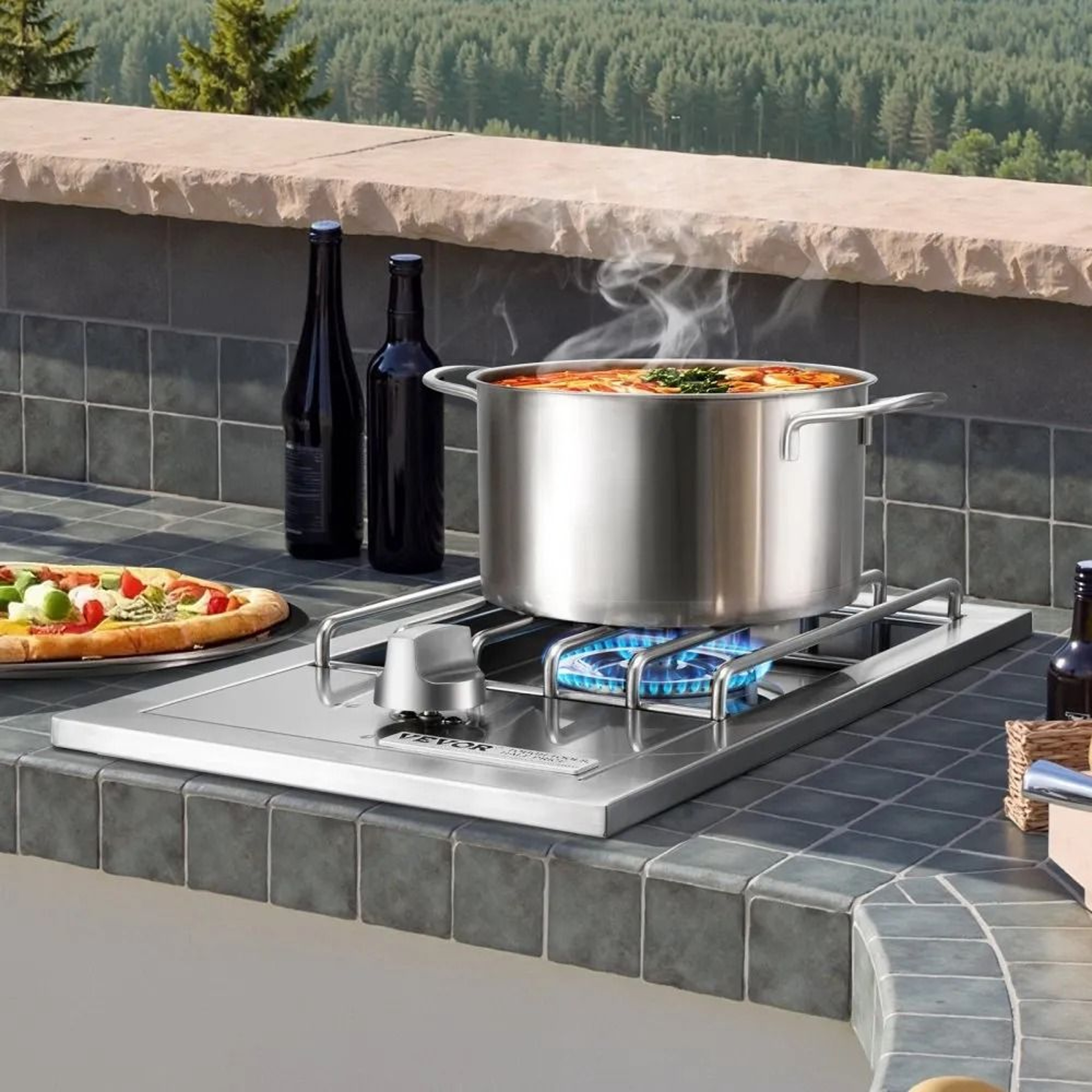 15000 BTU Outdoor Side Burner With 304 Stainless Steel And Dual Gas Compatibility 7