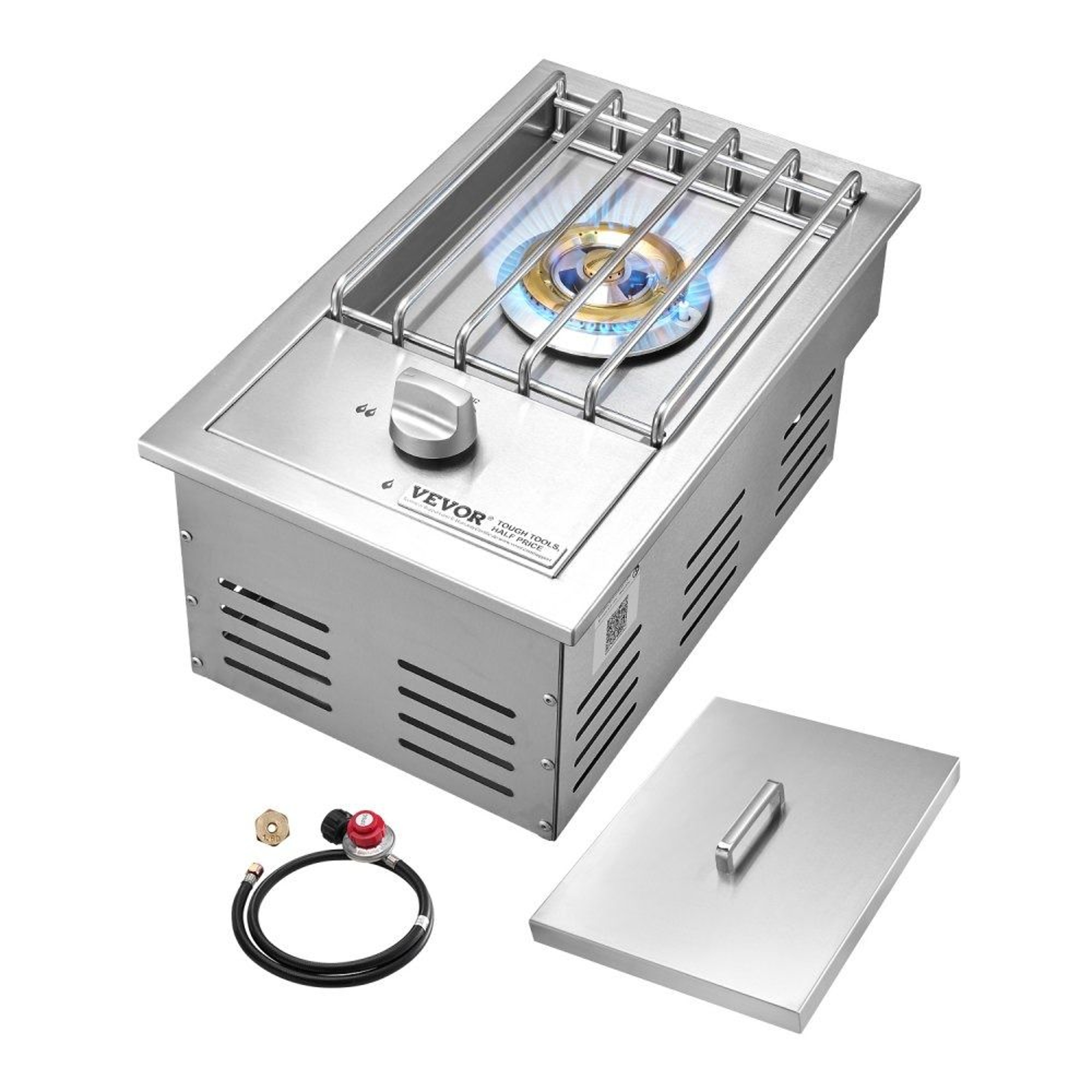 15000 BTU Outdoor Side Burner With 304 Stainless Steel And Dual Gas Compatibility 0
